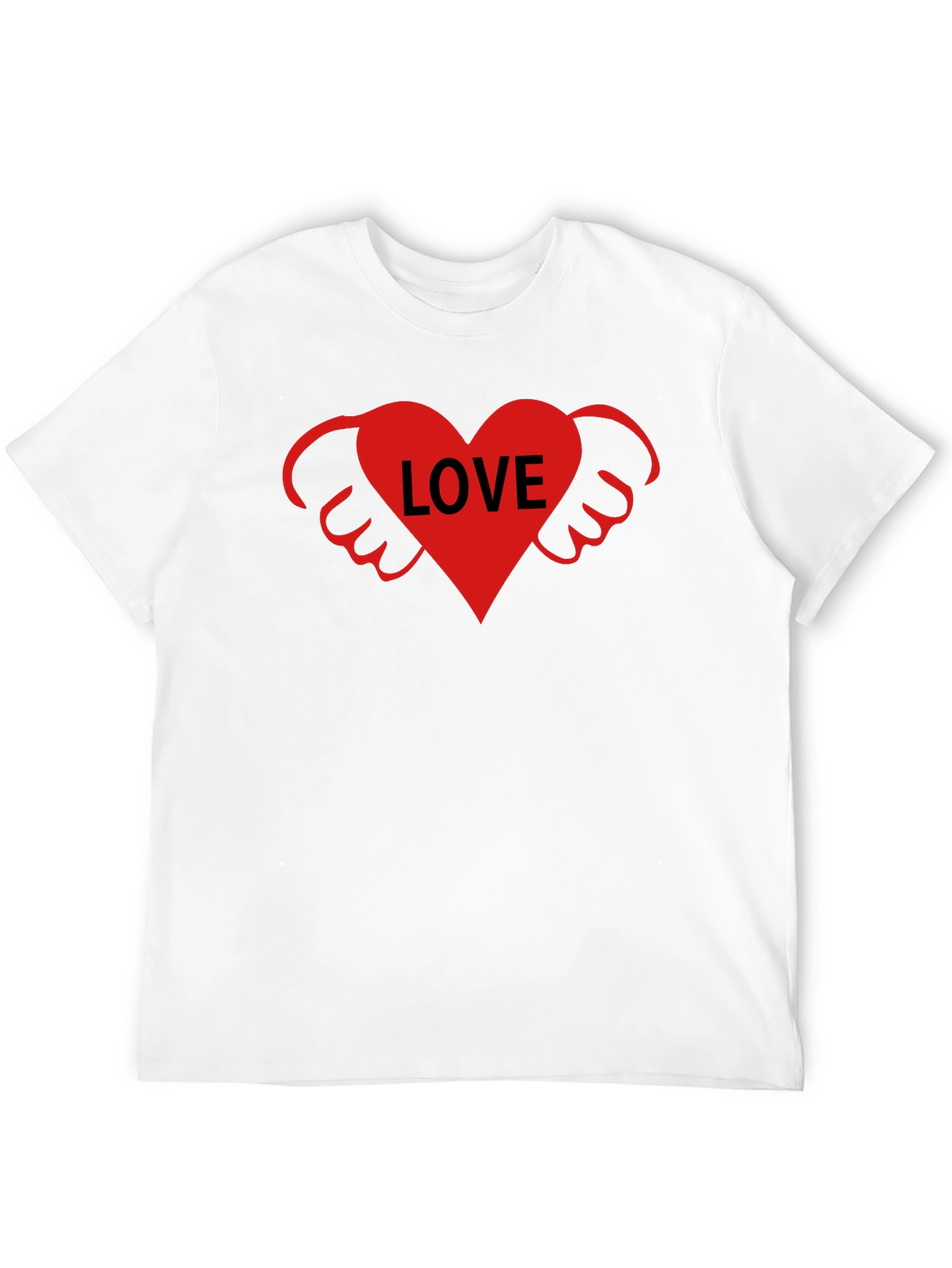Love Heart Wings Graphic Tee - Black T-Shirt