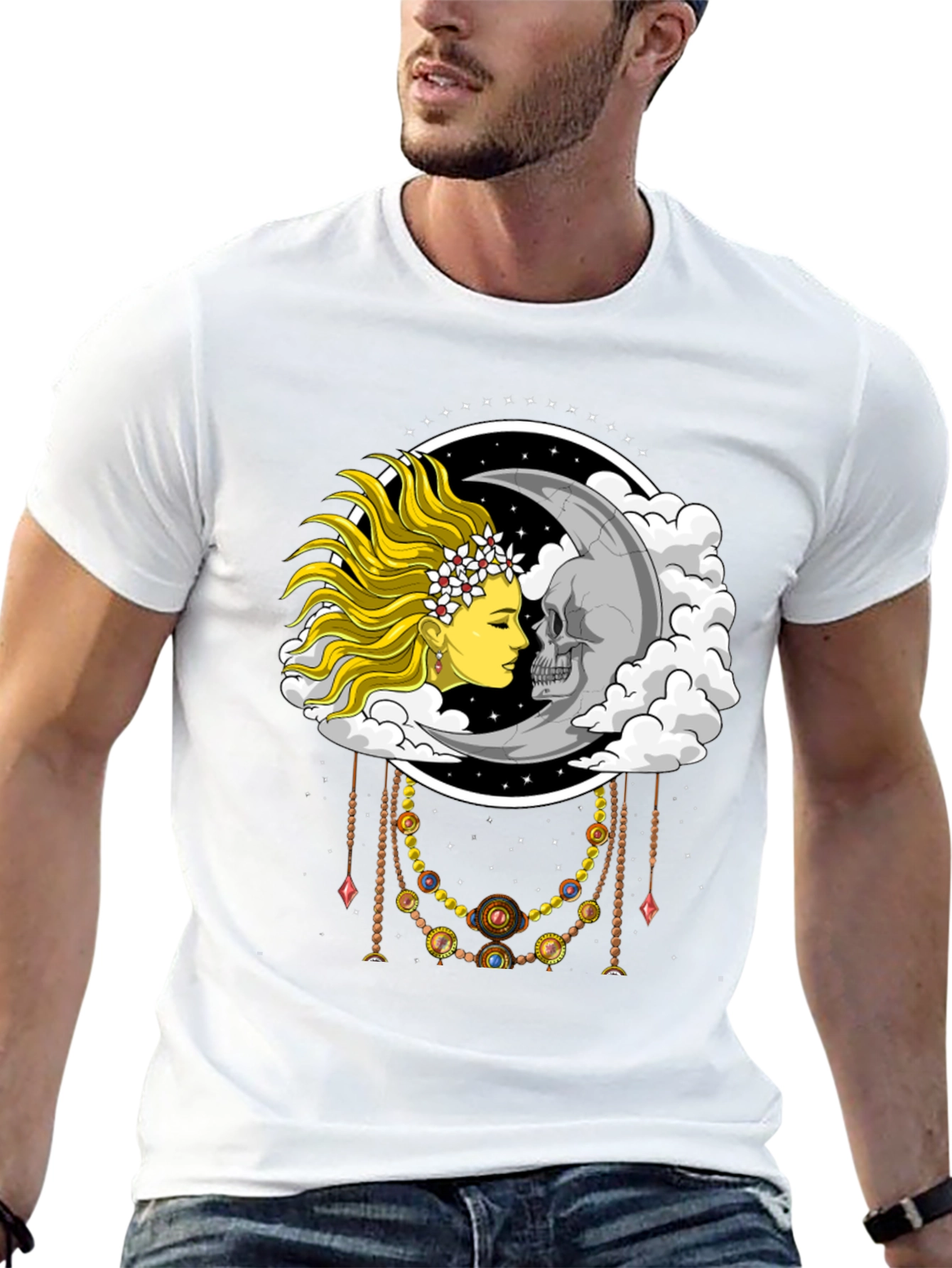 Sun and Moon Graphic Tee - Celestial Design