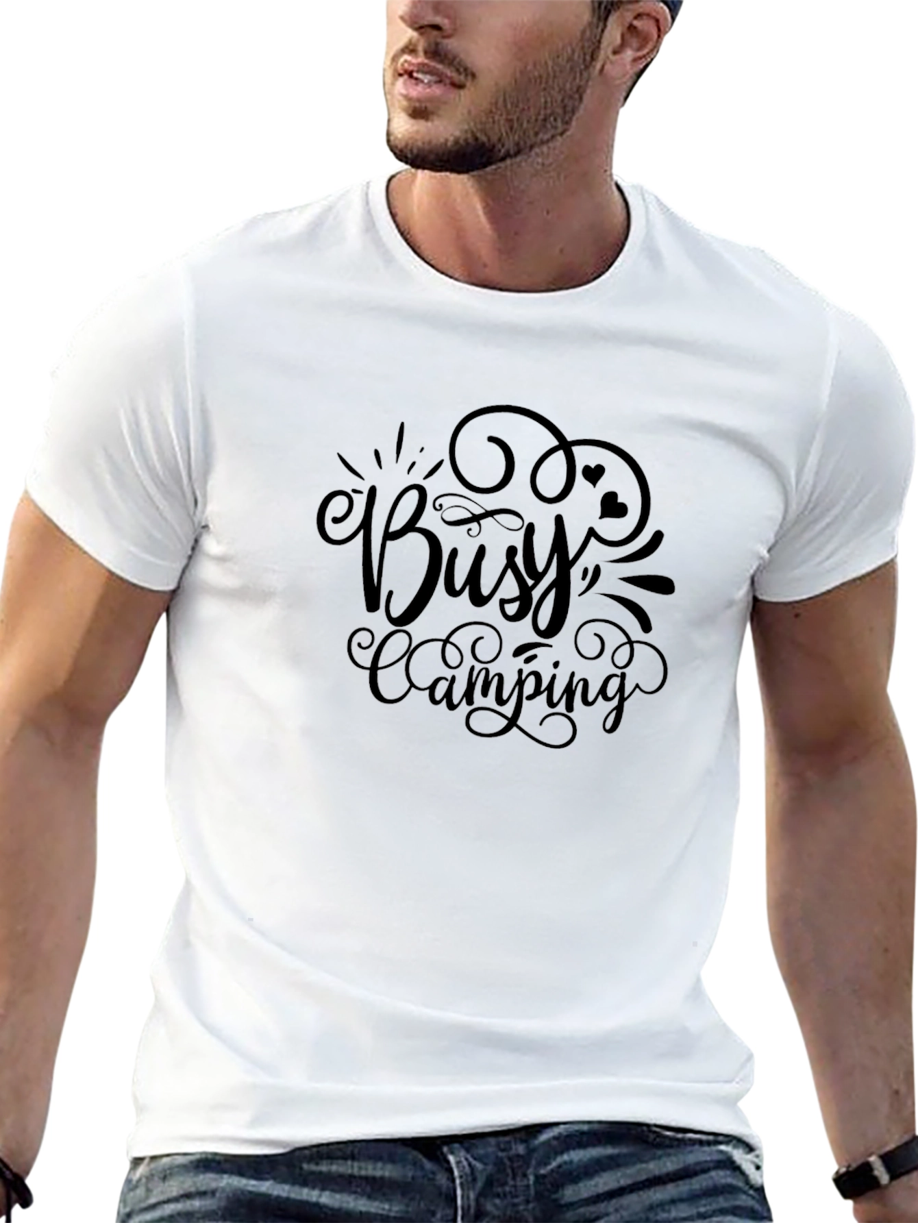 Busy Camping Black Graphic Tee
