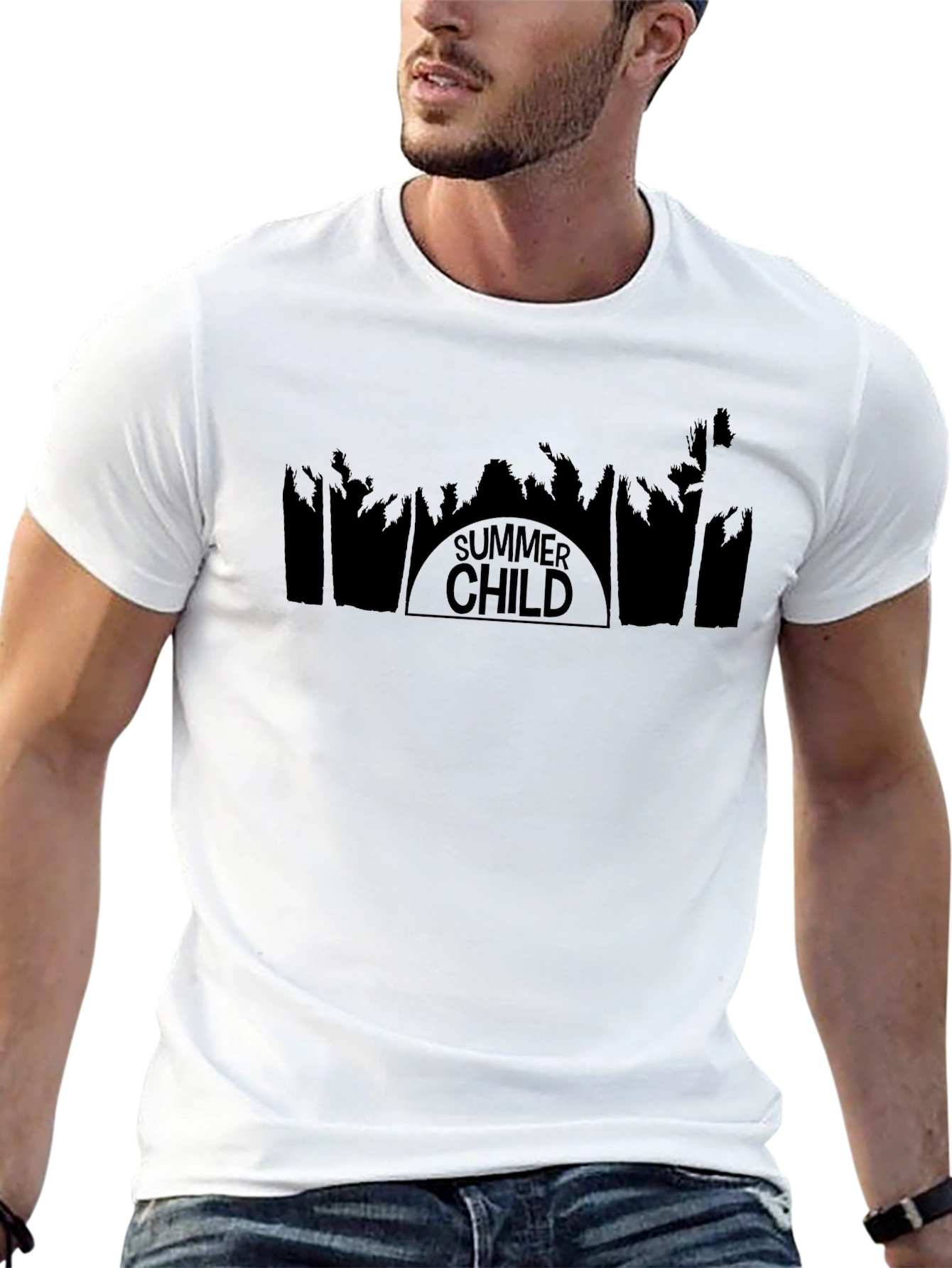 Summer Child Black Graphic T-Shirt - Tropical Vibe