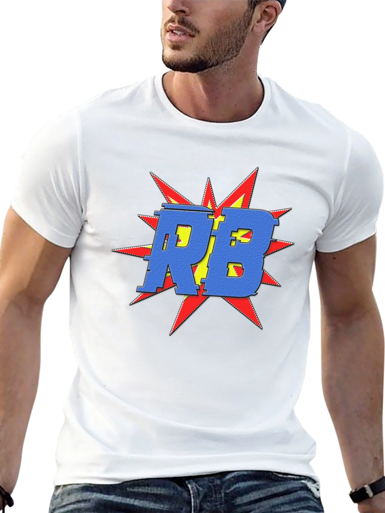 Bold RB Graphic Tee - Retro Pop Art Shirt