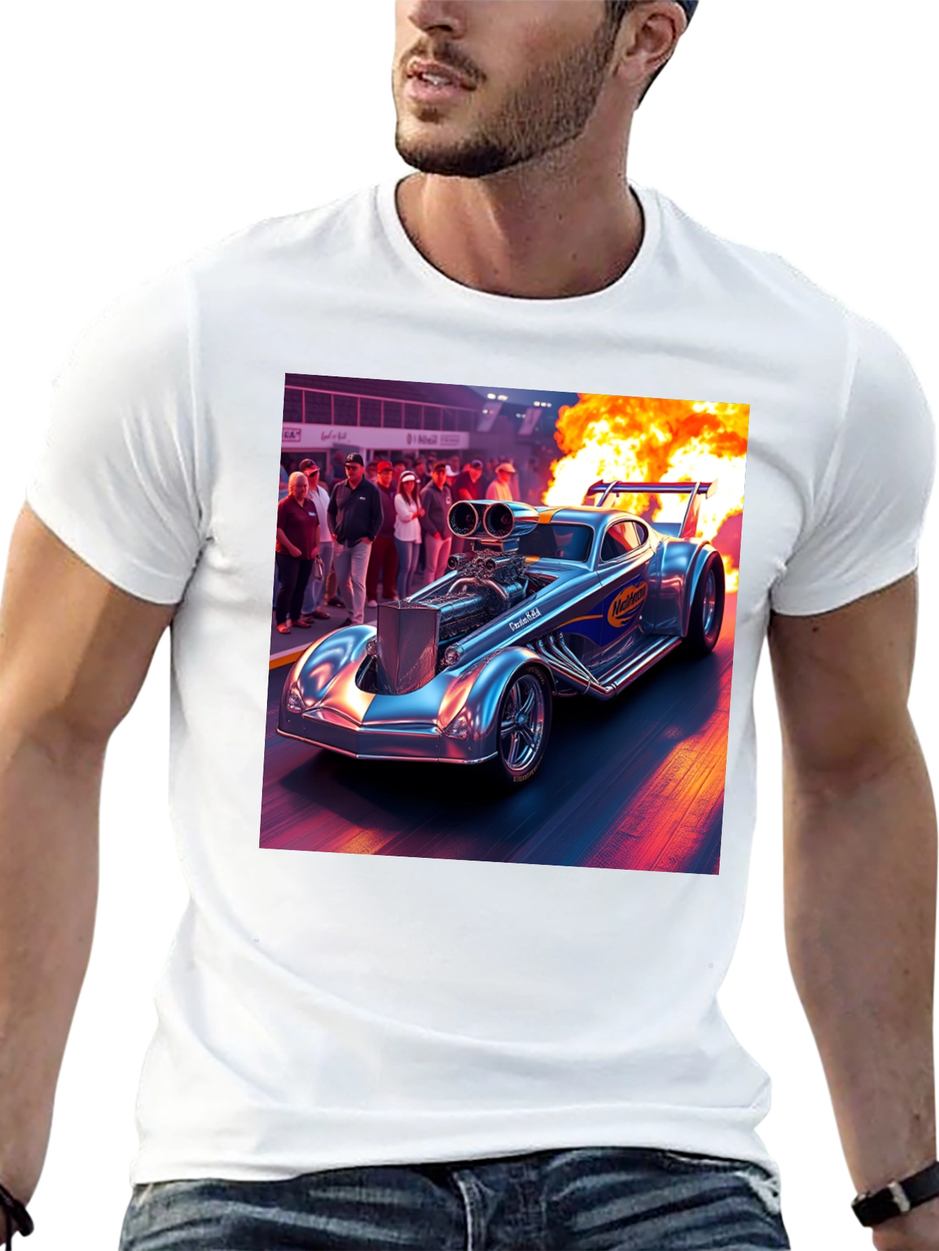 Nitro Funny Car Graphic Tee - Burn Rubber!