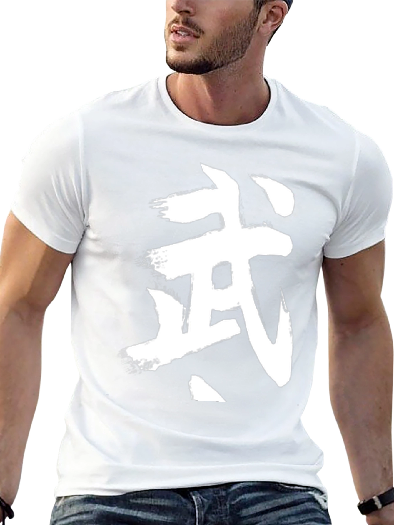 Brushstroke Calligraphy Graphic Tee - Black