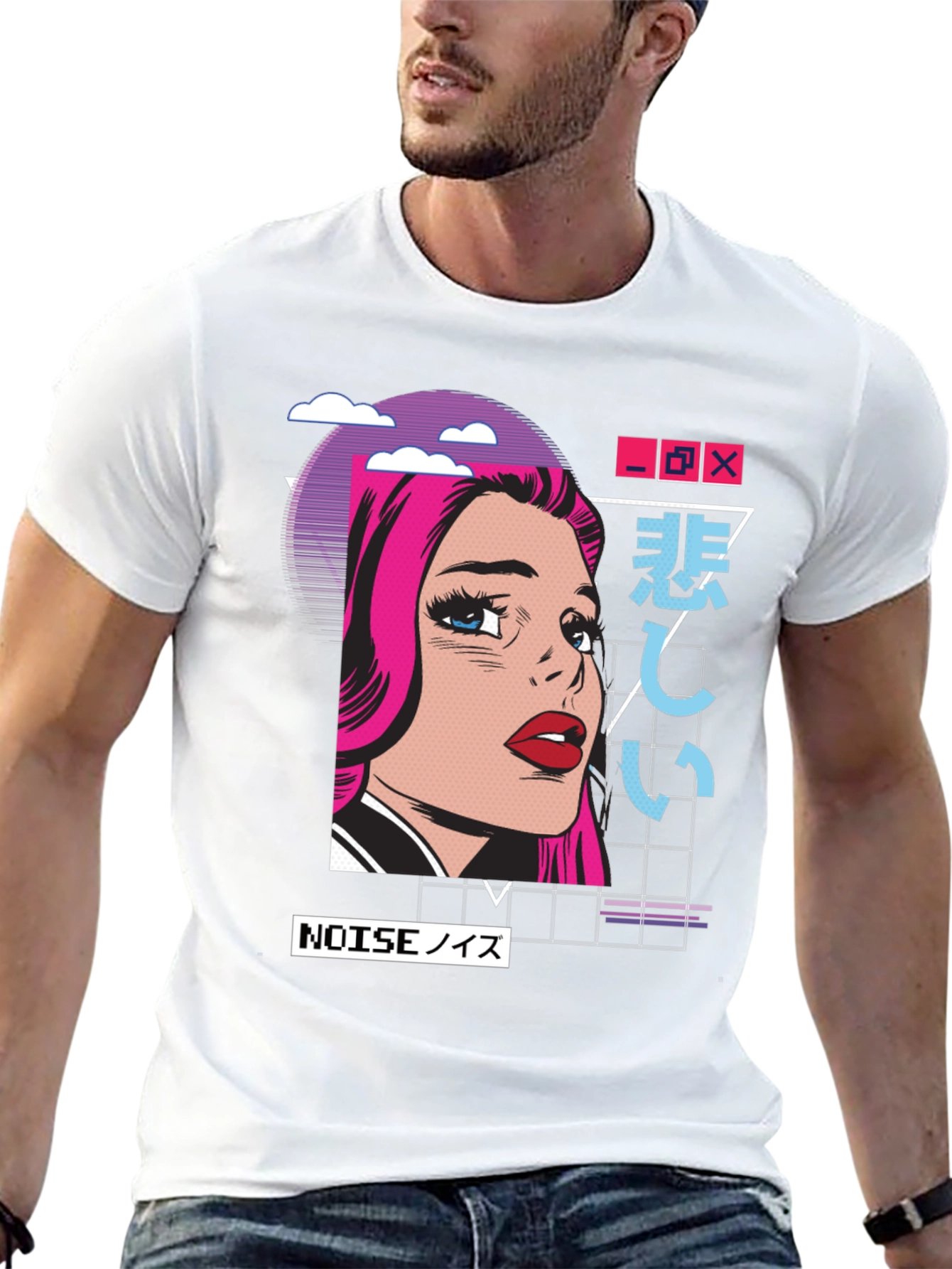 Retro Anime Girl T-Shirt - Modern Vaporwave Style