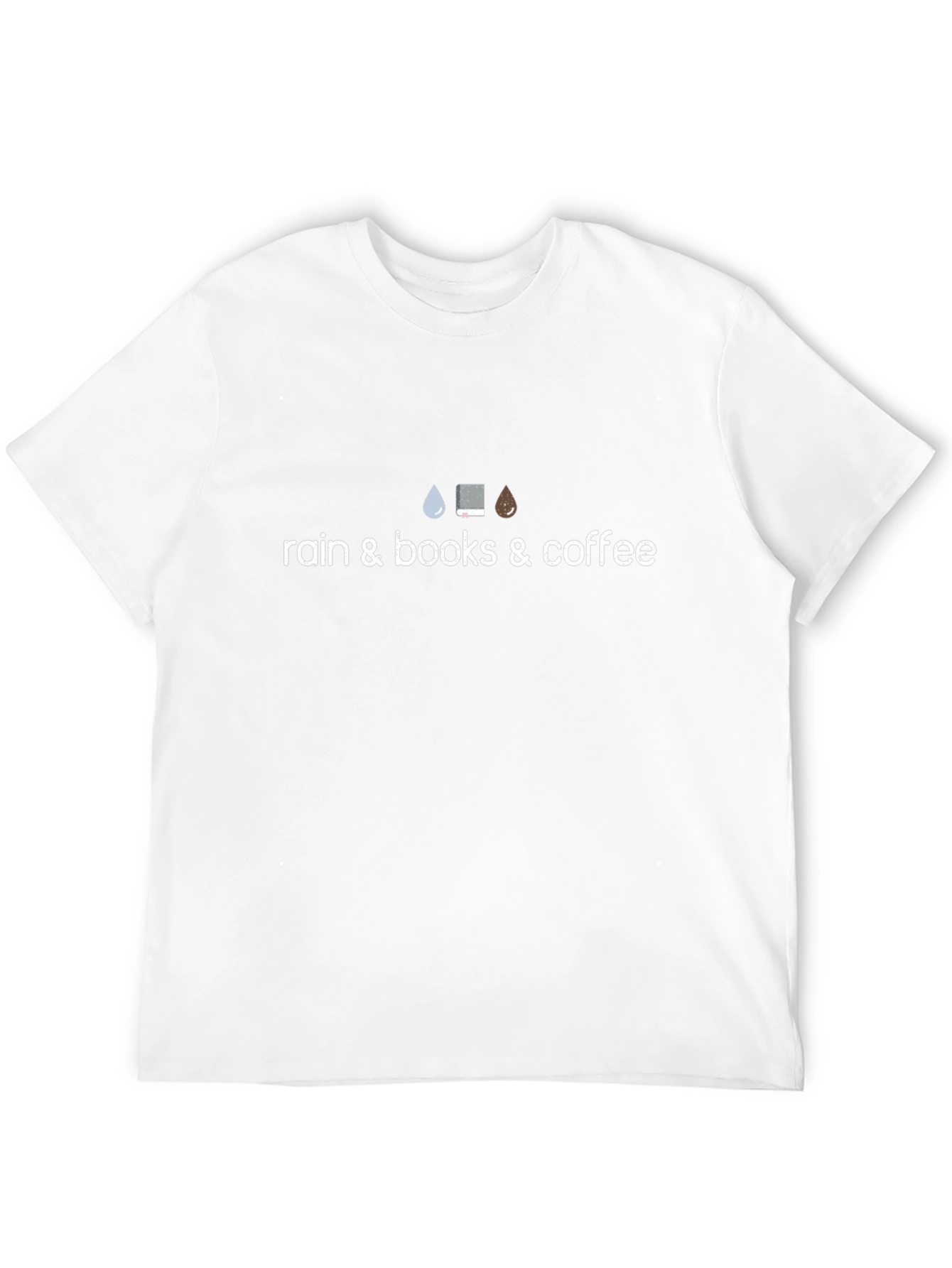 Rain Books & Coffee T-Shirt - Cozy Day Essential