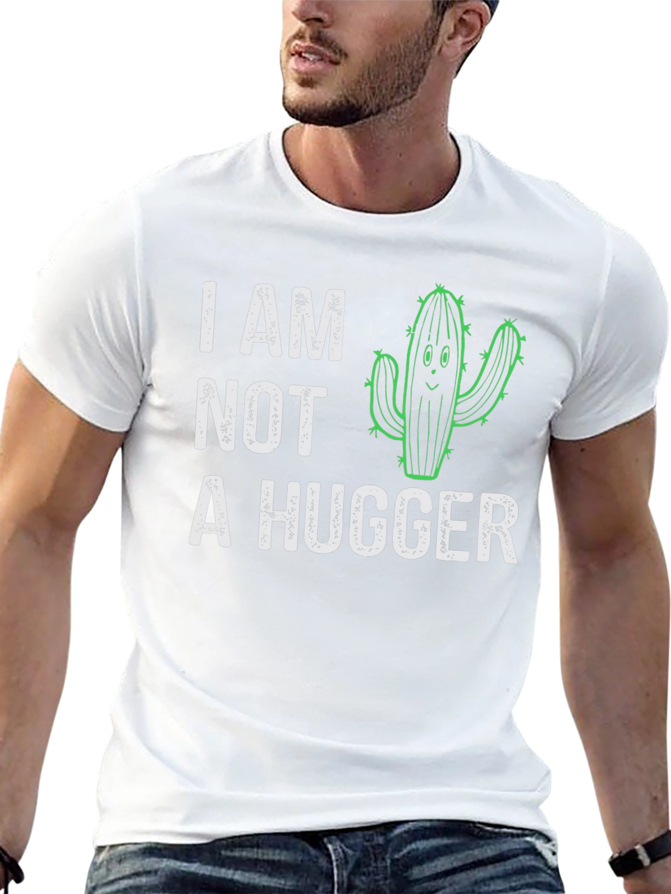 I Am Not A Hugger Cactus Graphic T-Shirt