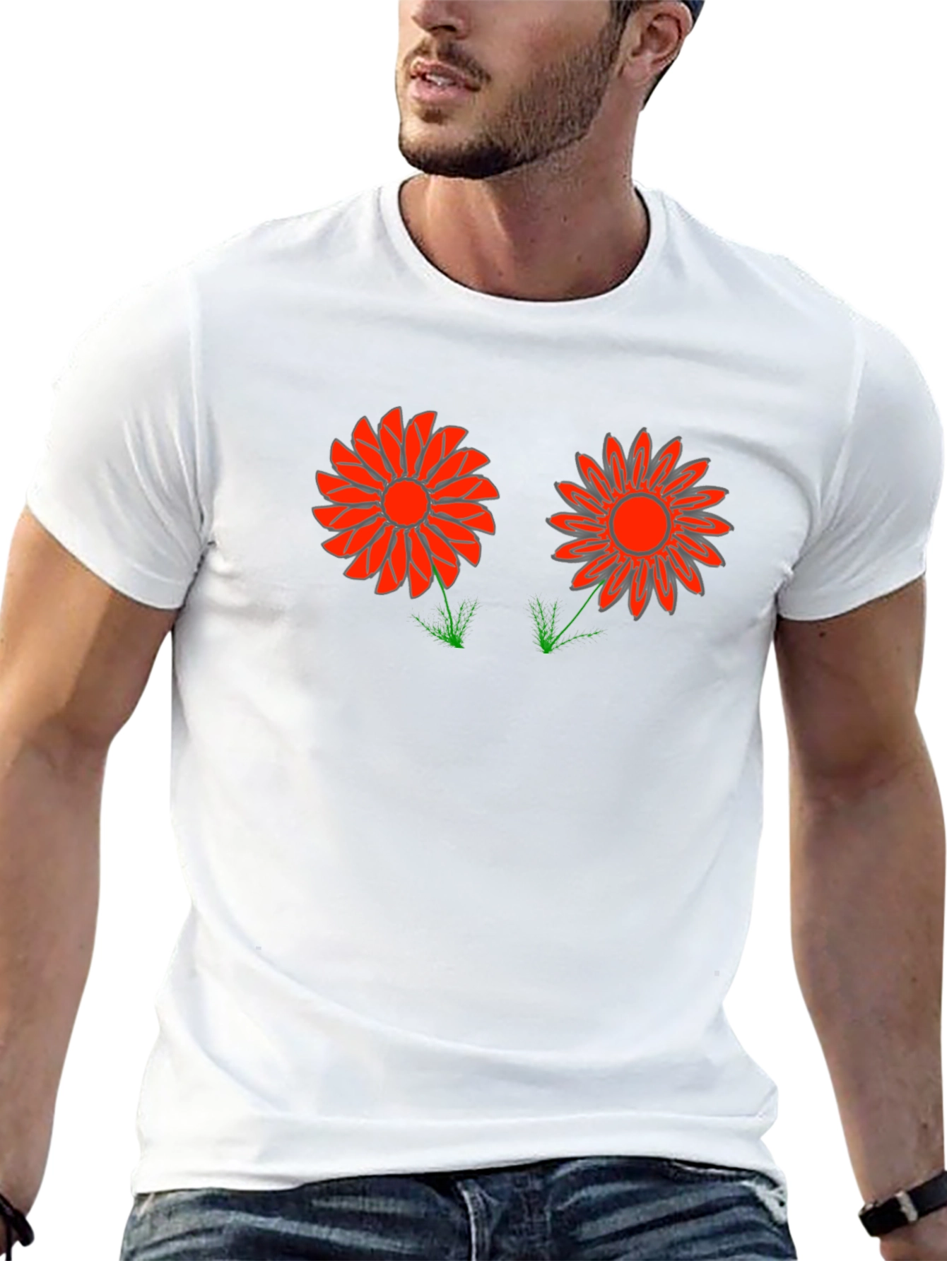Funky Flower Graphic Tee - Black