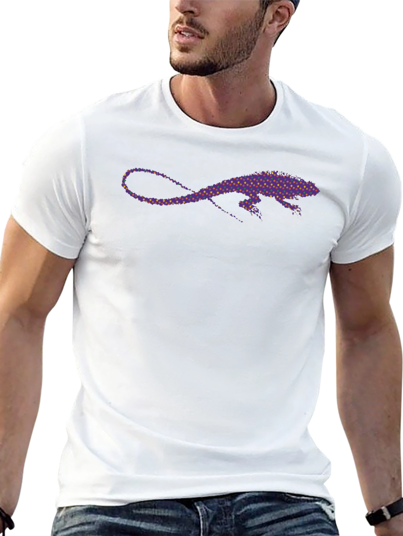 Lizard Print Black T-Shirt