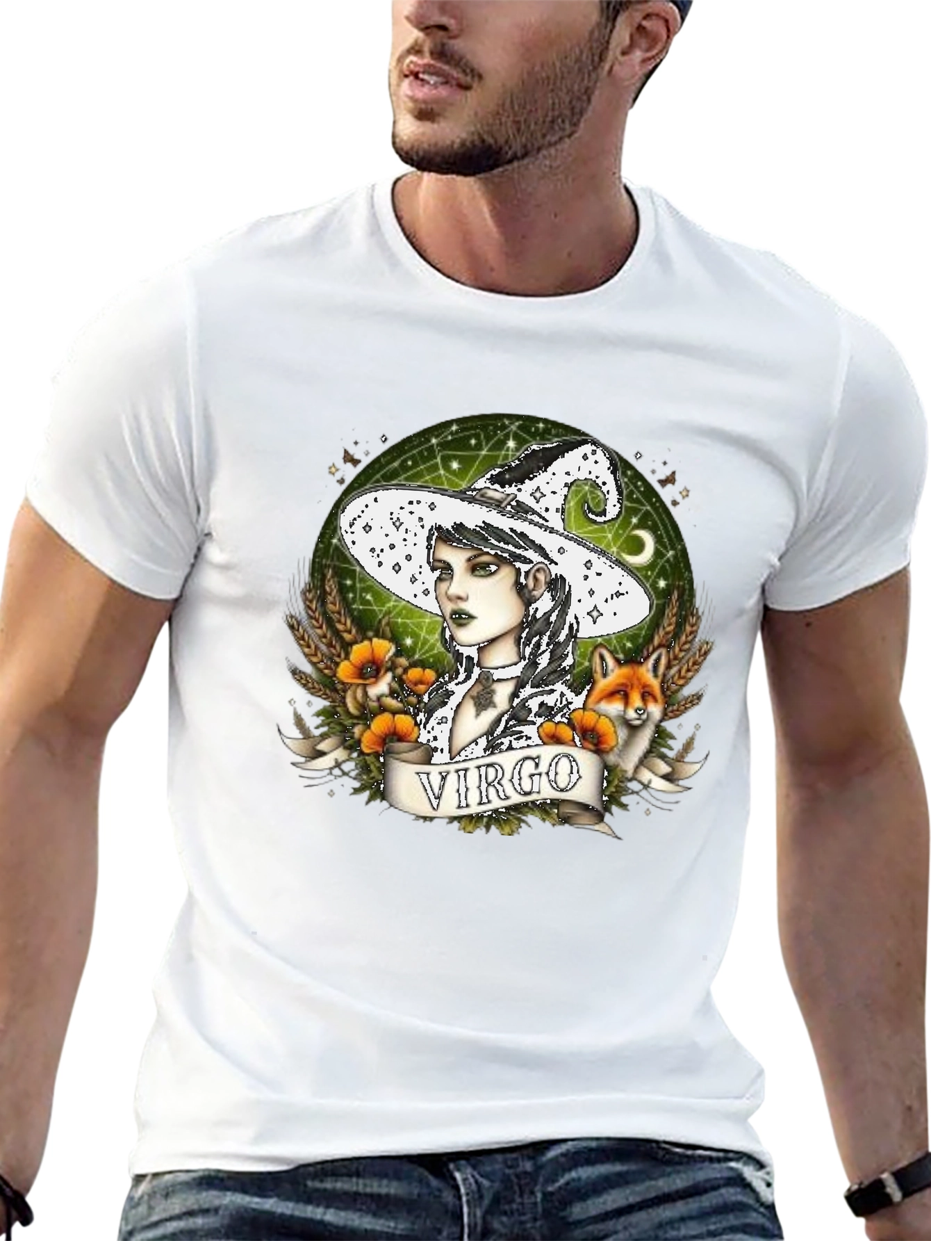 Virgo Witch Graphic T-Shirt - Unique Zodiac Design