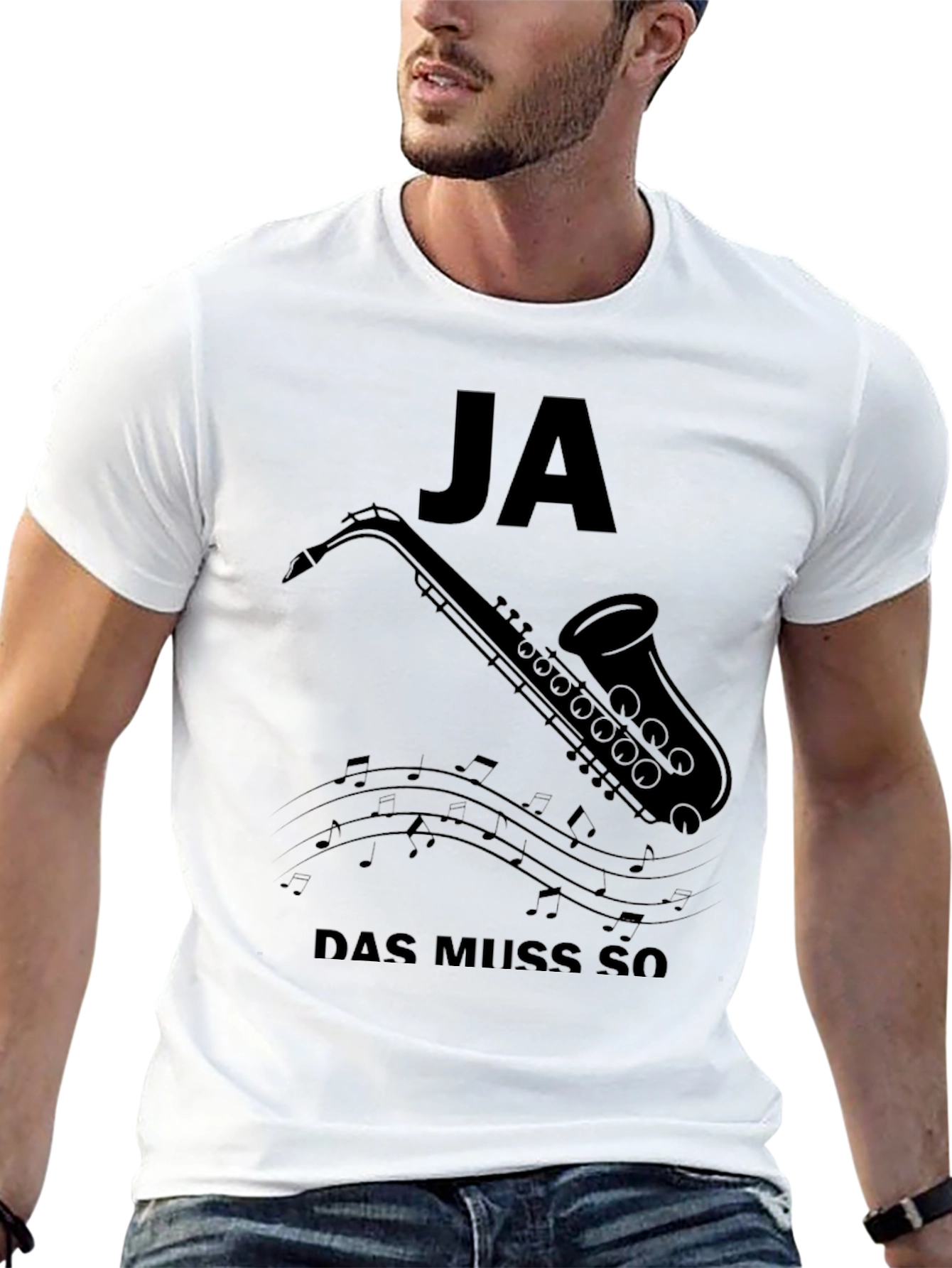 Ja Das Muss So Saxophone T-Shirt - Black