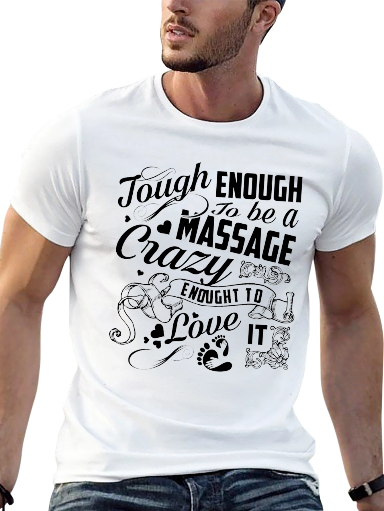 Tough Enough Massage Crazy Love It Black T-Shirt