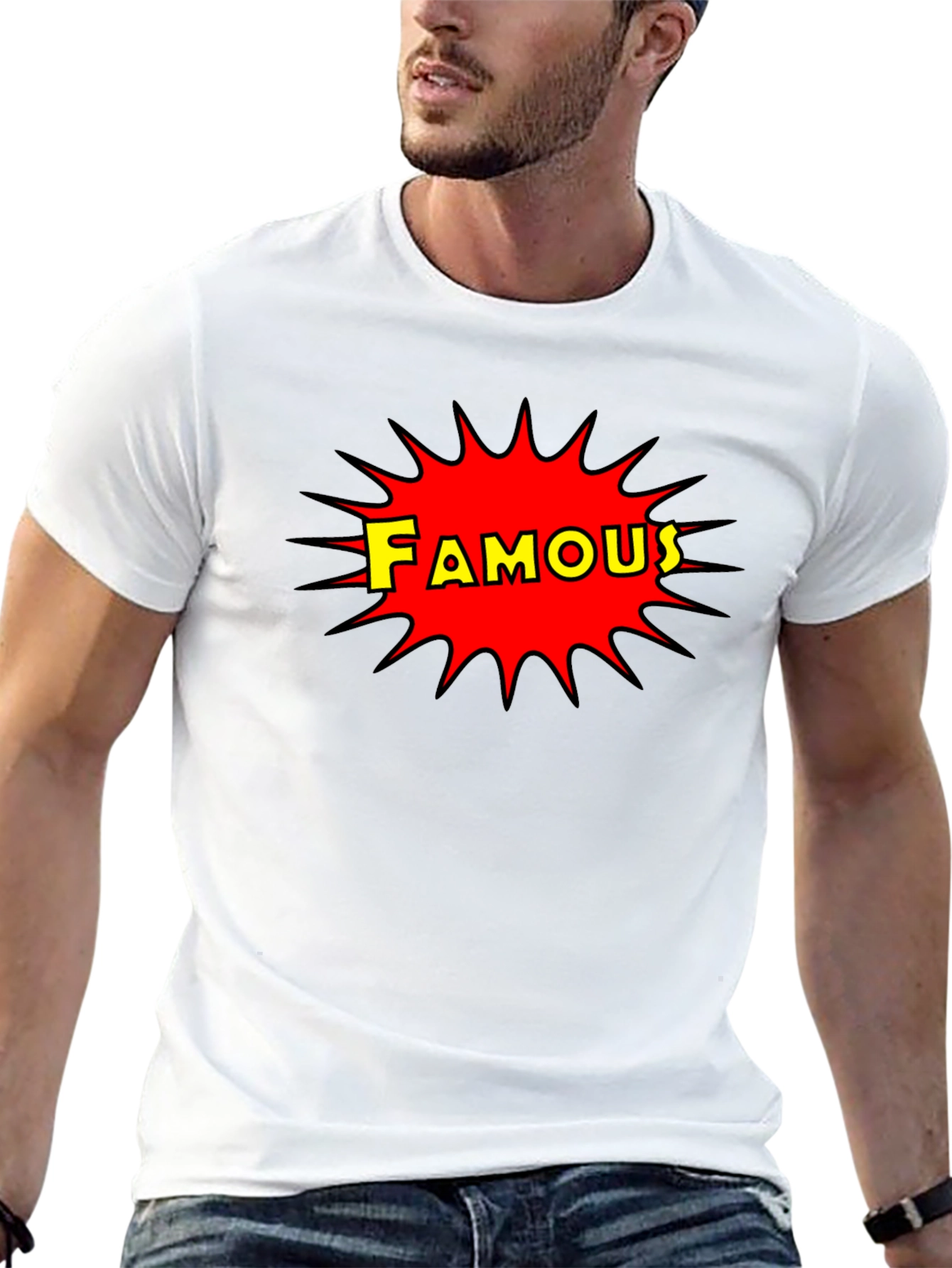 Famous Graphic Print Crew Neck T-Shirt