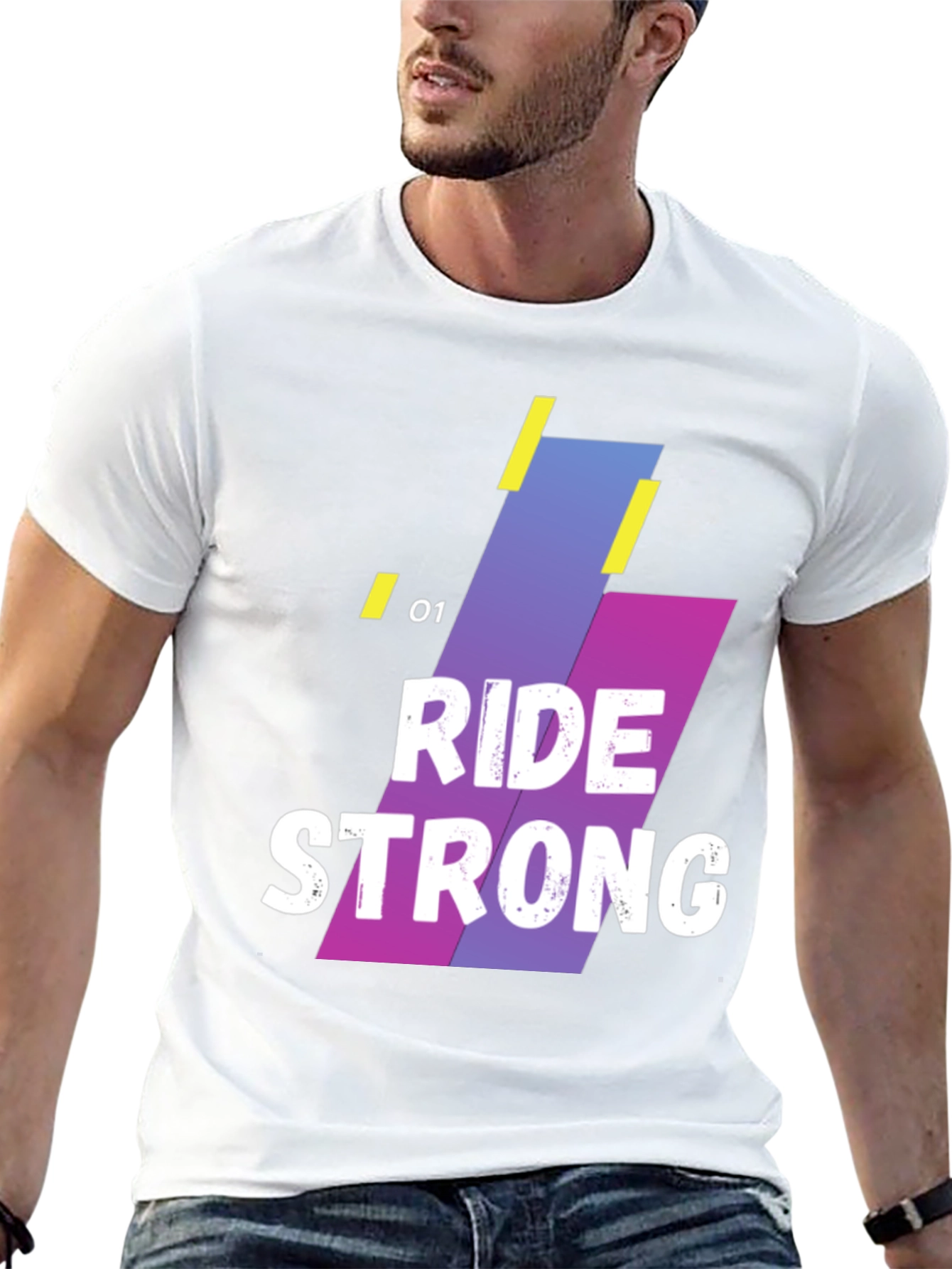 Ride Strong Graphic T-Shirt - Black Cotton Blend