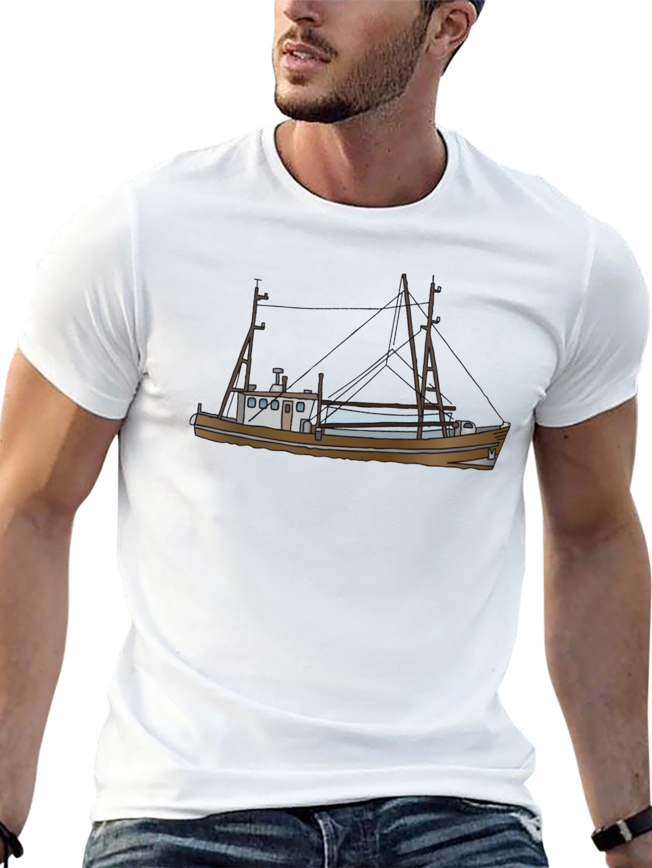 Boat Graphic T-Shirt - Black Tee