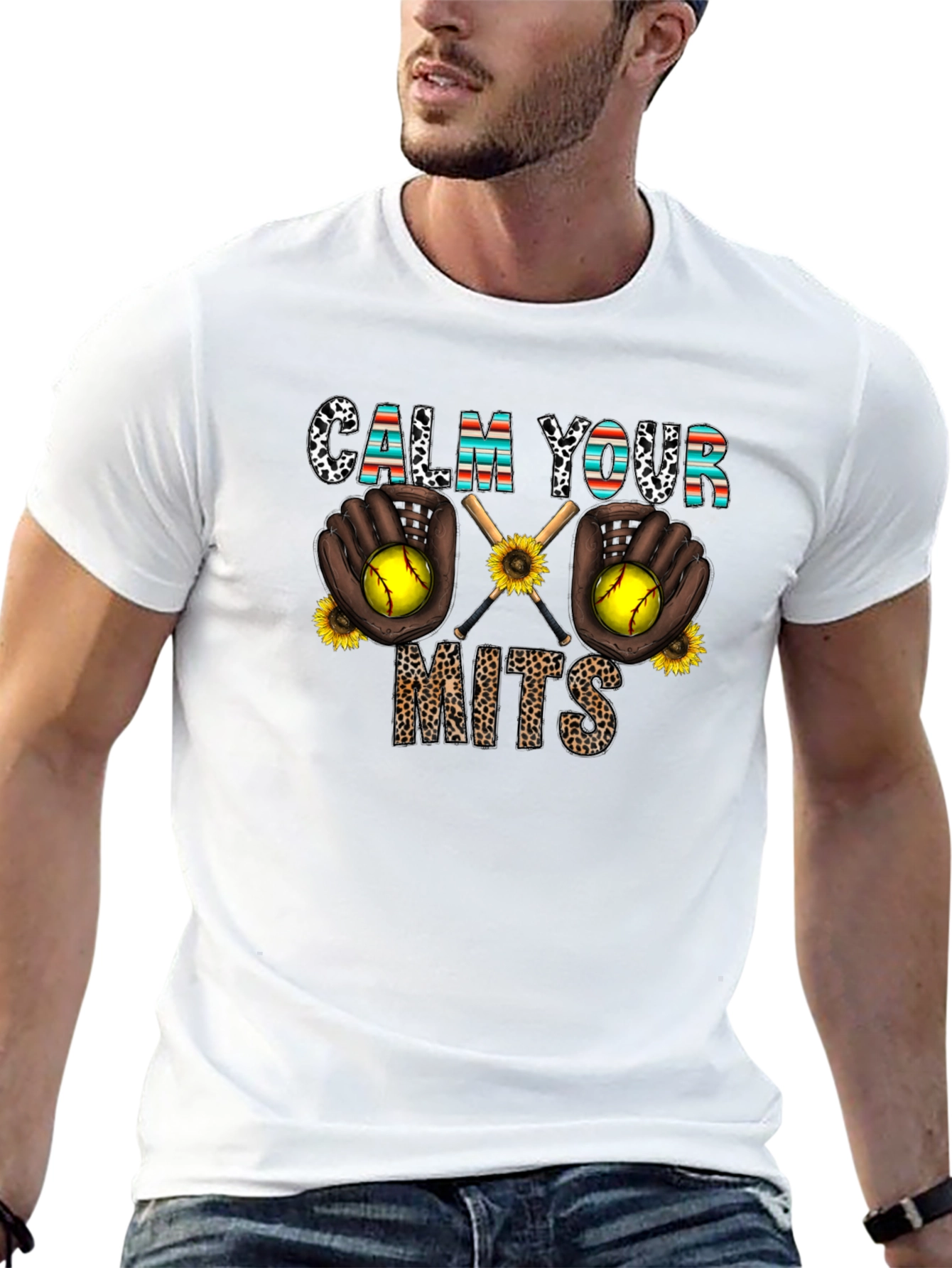 Calm Your Mits Softball Graphic Tee
