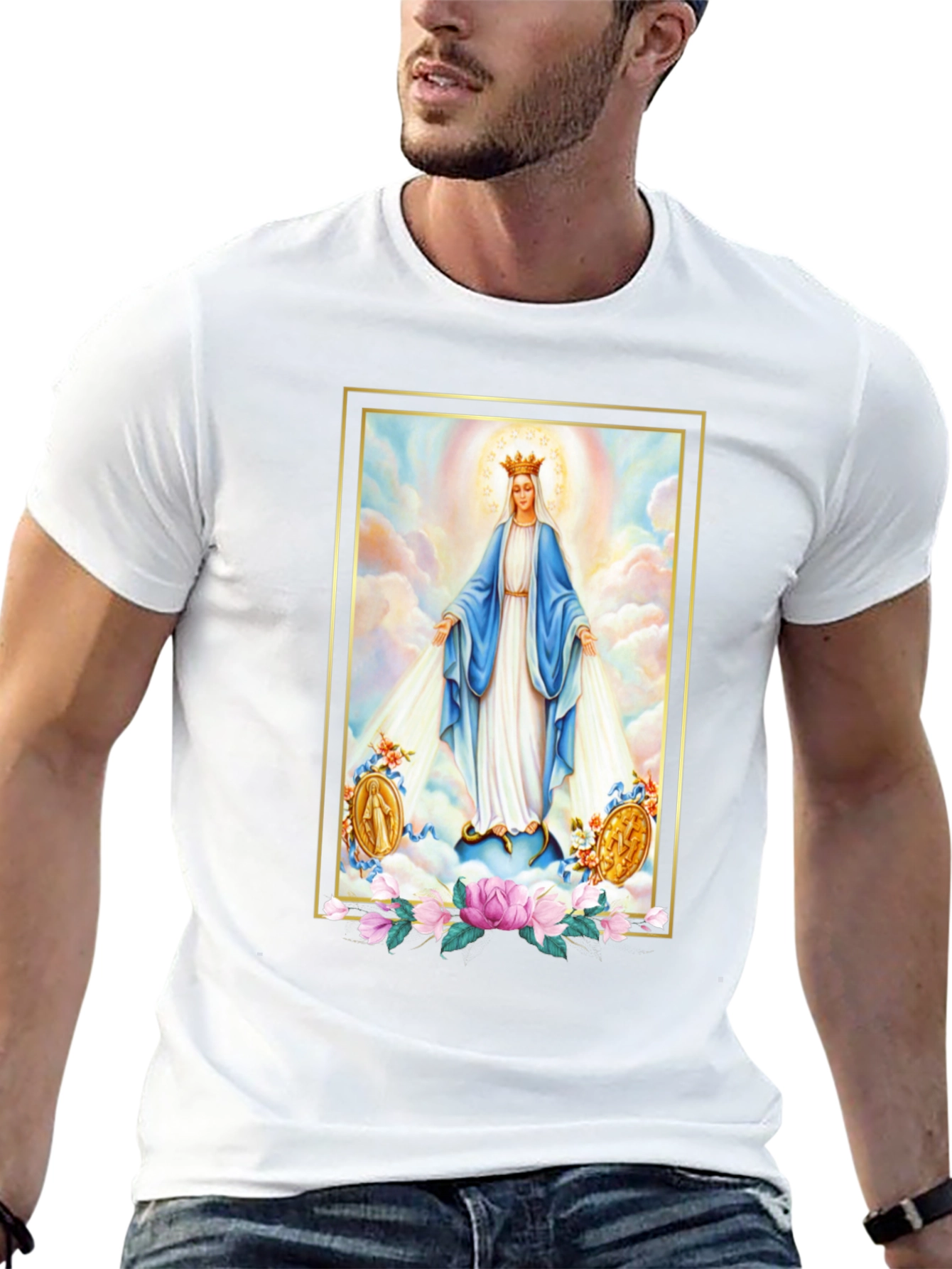 Virgin Mary Graphic Tee - Divine Comfort