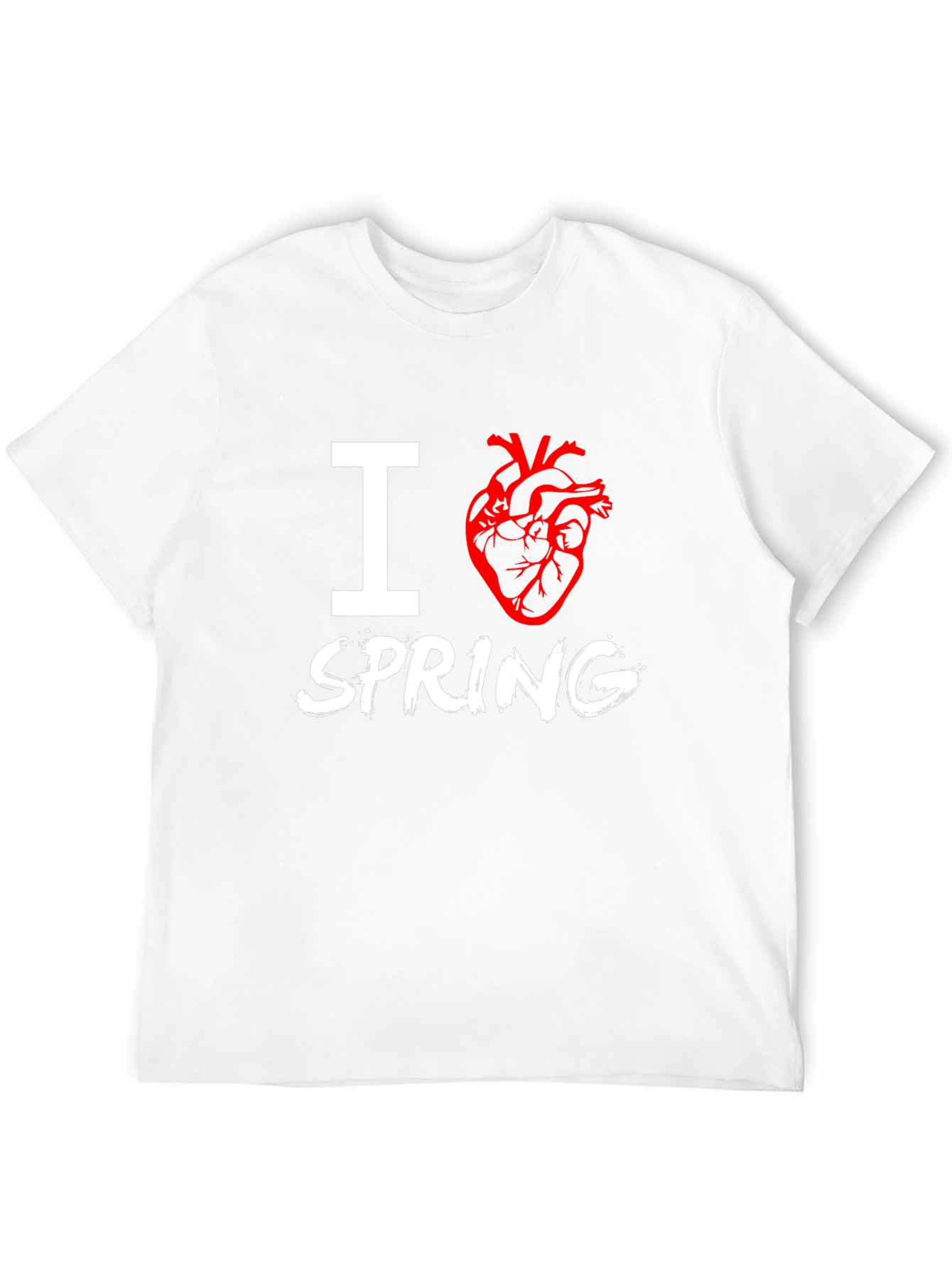 I Heart Spring T-Shirt - Black Crew Neck Tee