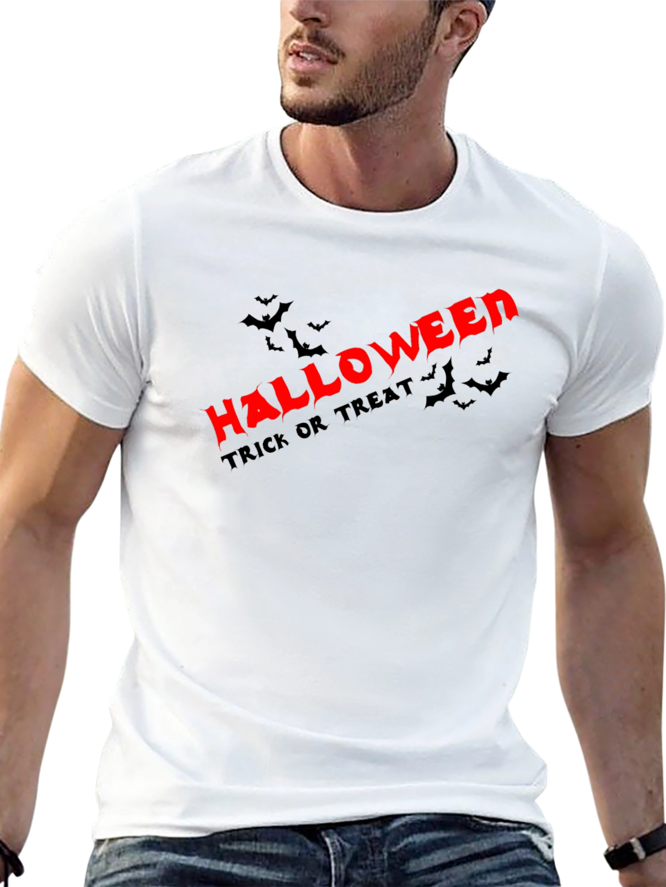 Halloween Bats Graphic Black T-Shirt