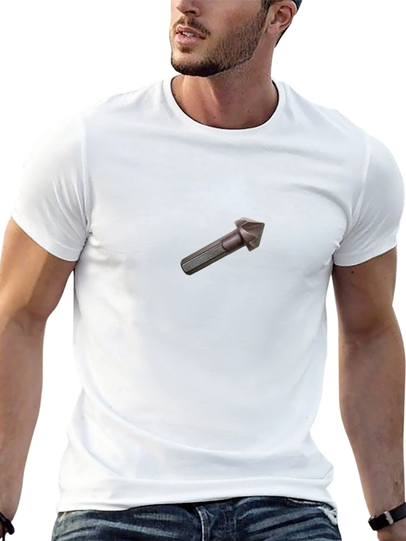 Black Tee Shirt - Drill Bit Design