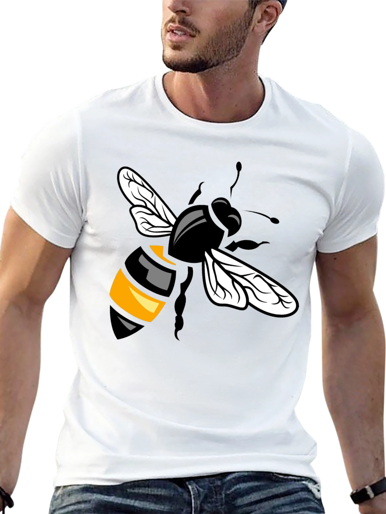 Bee Graphic T-Shirt - Black Cotton Blend
