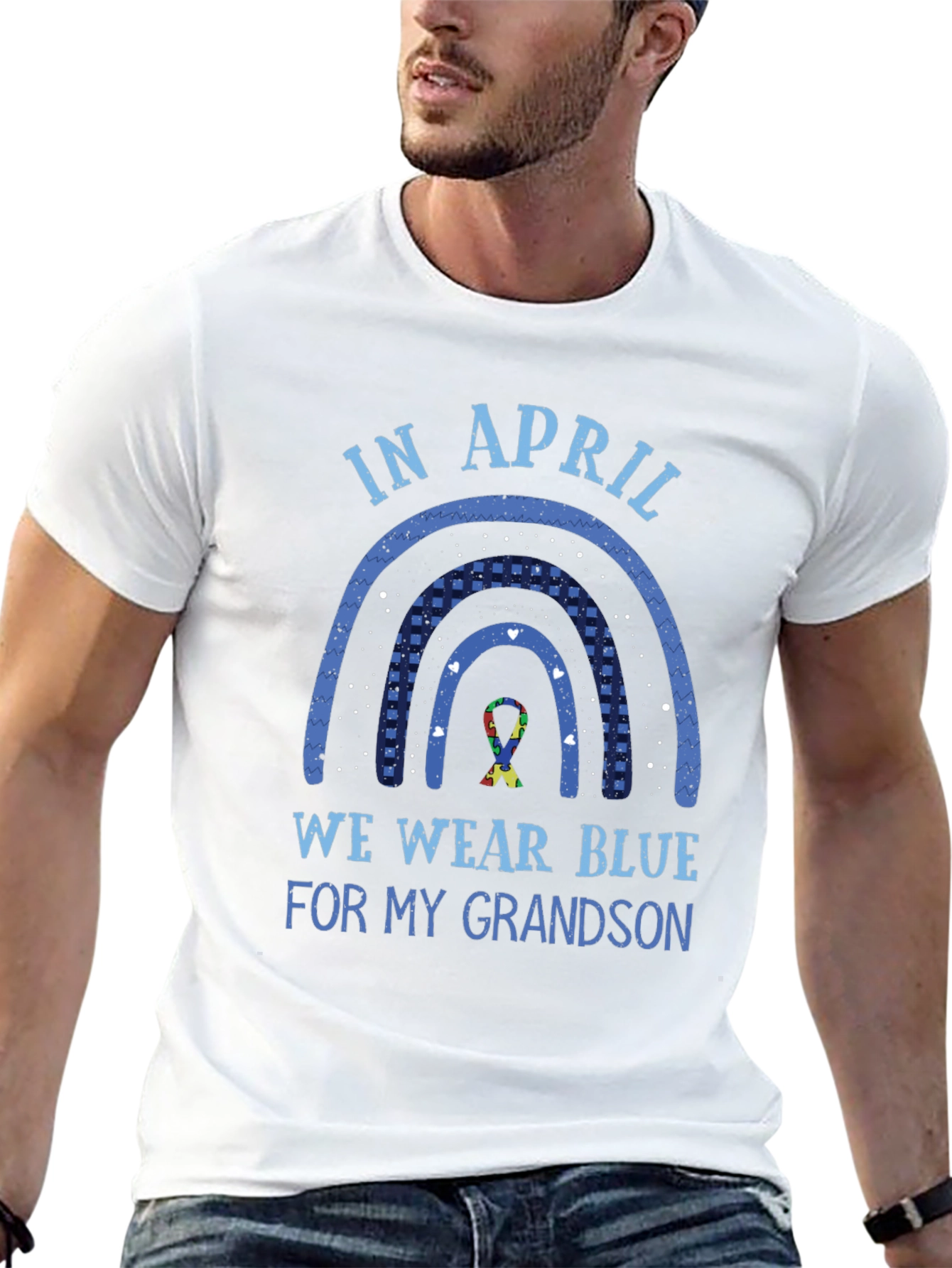 Autism Awareness T-Shirt - April We Wear Blue Grandson