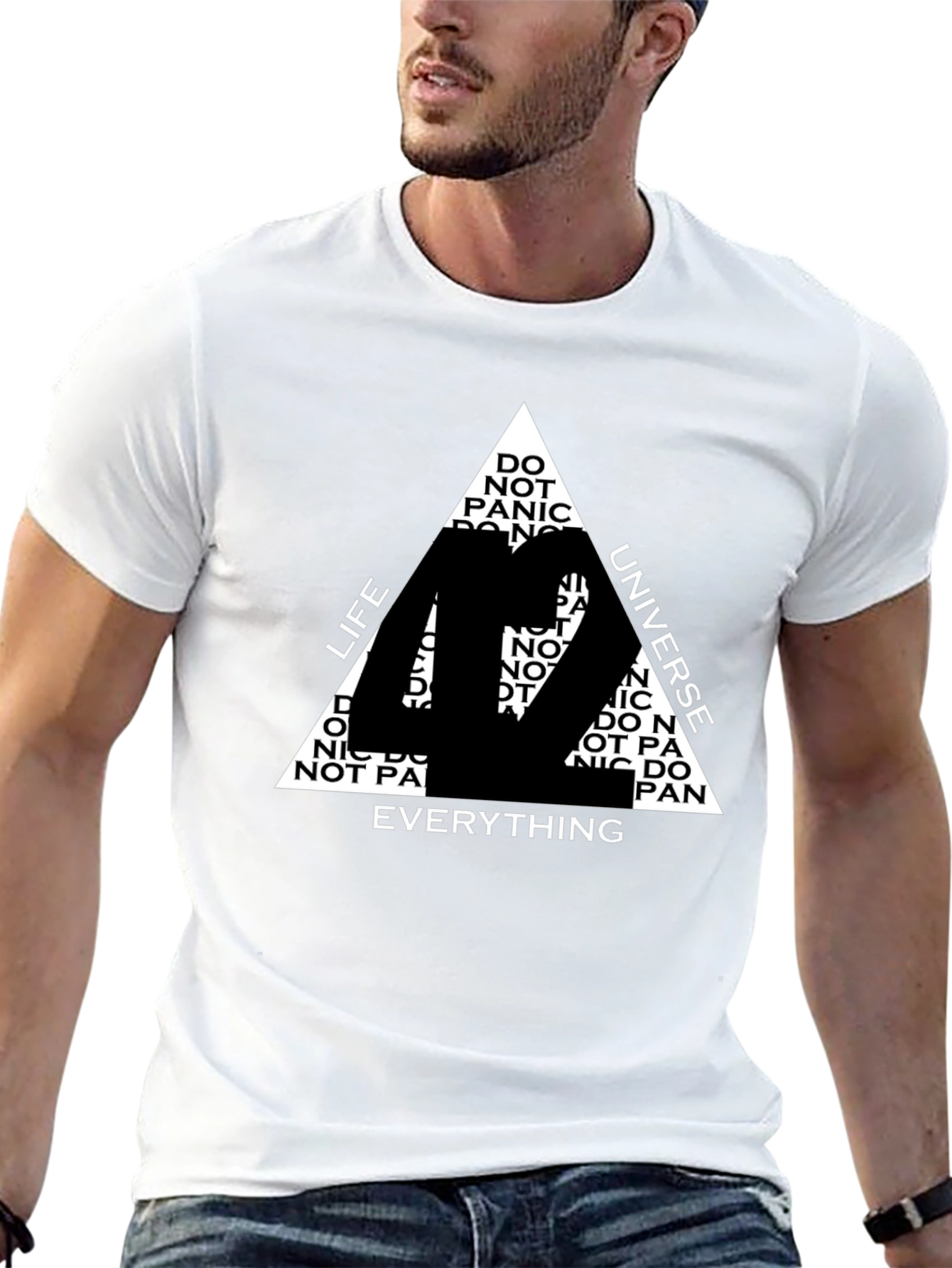 42 T-Shirt: Life Universe Everything - Black Cotton Tee