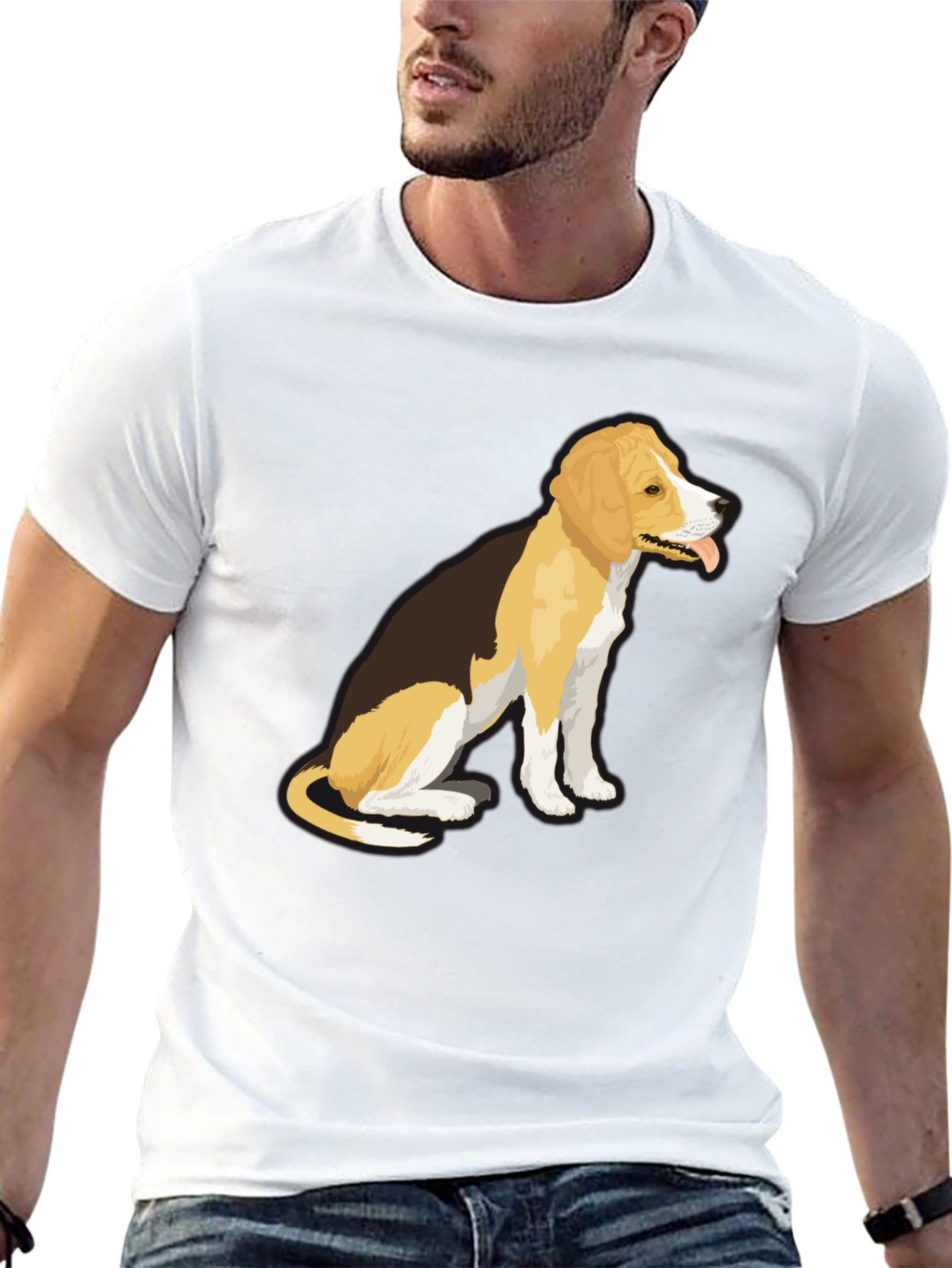 Dog Graphic T-Shirt - Black Casual Wear