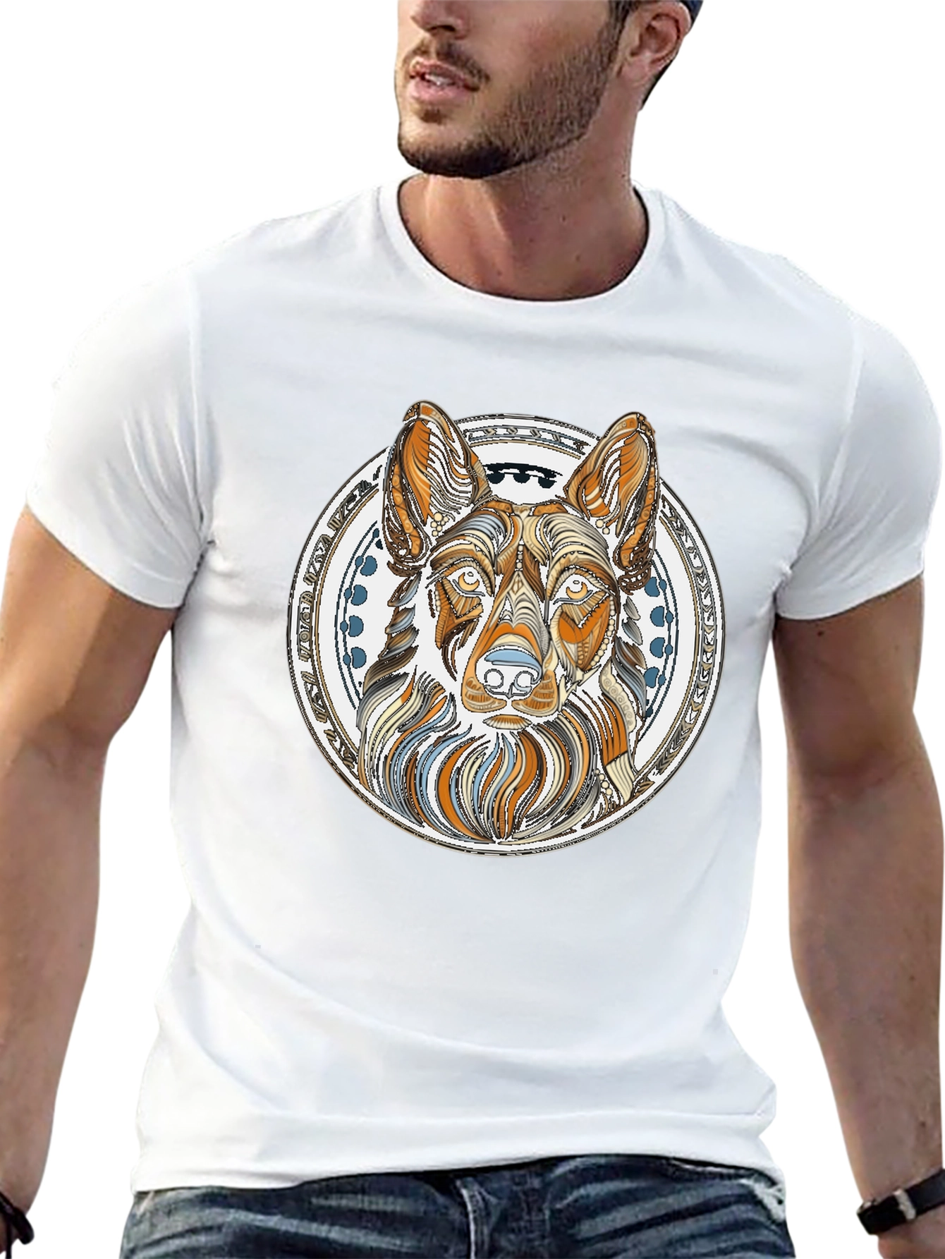 Dog Graphic Tee - Stylish Mens Black T-Shirt