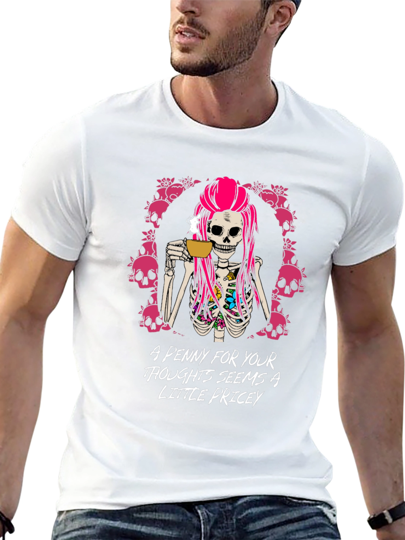 Penny For Your Thoughts Graphic T-Shirt - Black