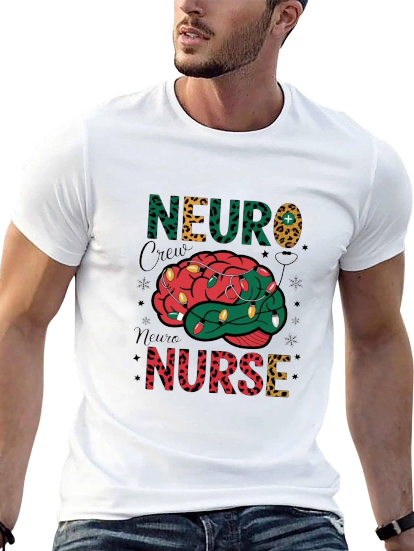 Neuro Nurse Crew Brain Christmas T-Shirt