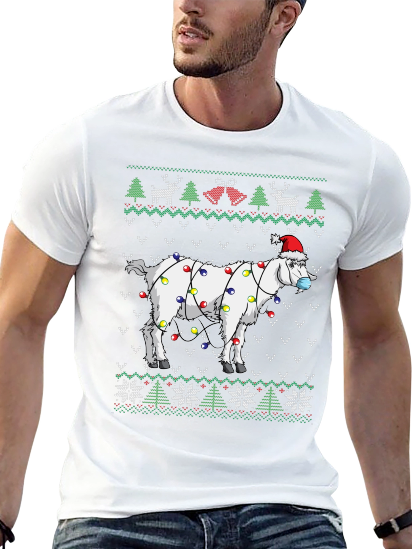 Festive Goat Christmas T-Shirt