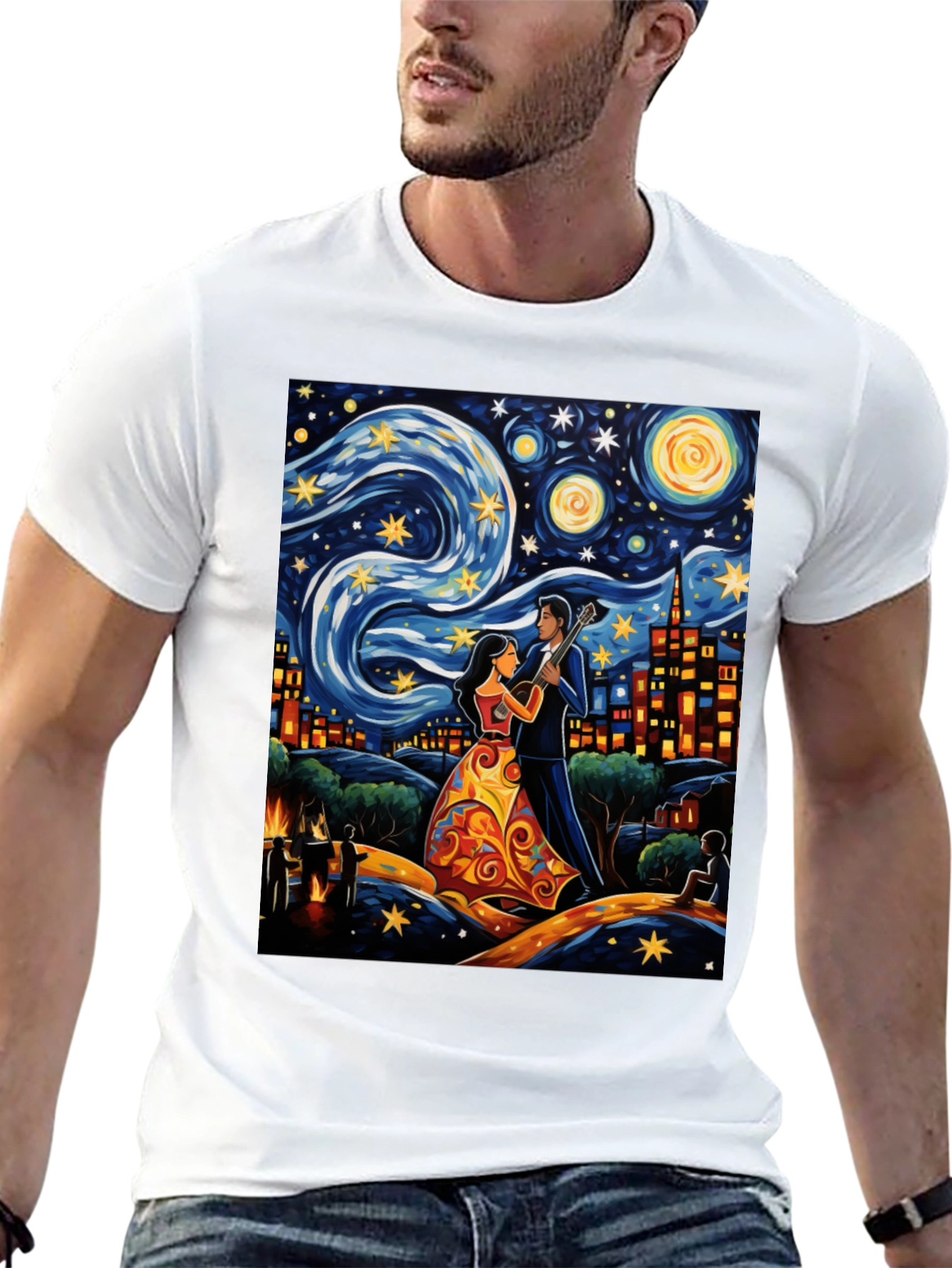 Starry Night Guitar T-Shirt