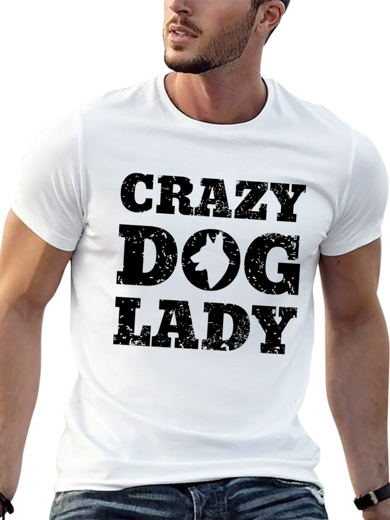 Crazy Dog Lady T-Shirt - Black Cotton Tee