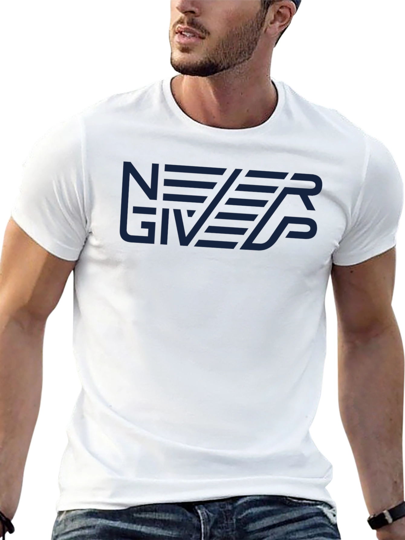 Never Give Up Graphic T-Shirt - Motivational Design
