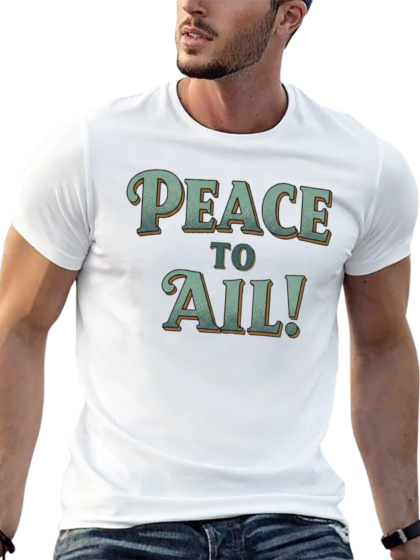 Peace to Ail! Graphic Tee - Comfy Black T-Shirt