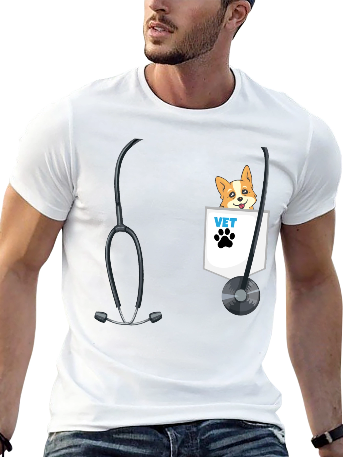 Veterinarian Dog Pocket T-Shirt