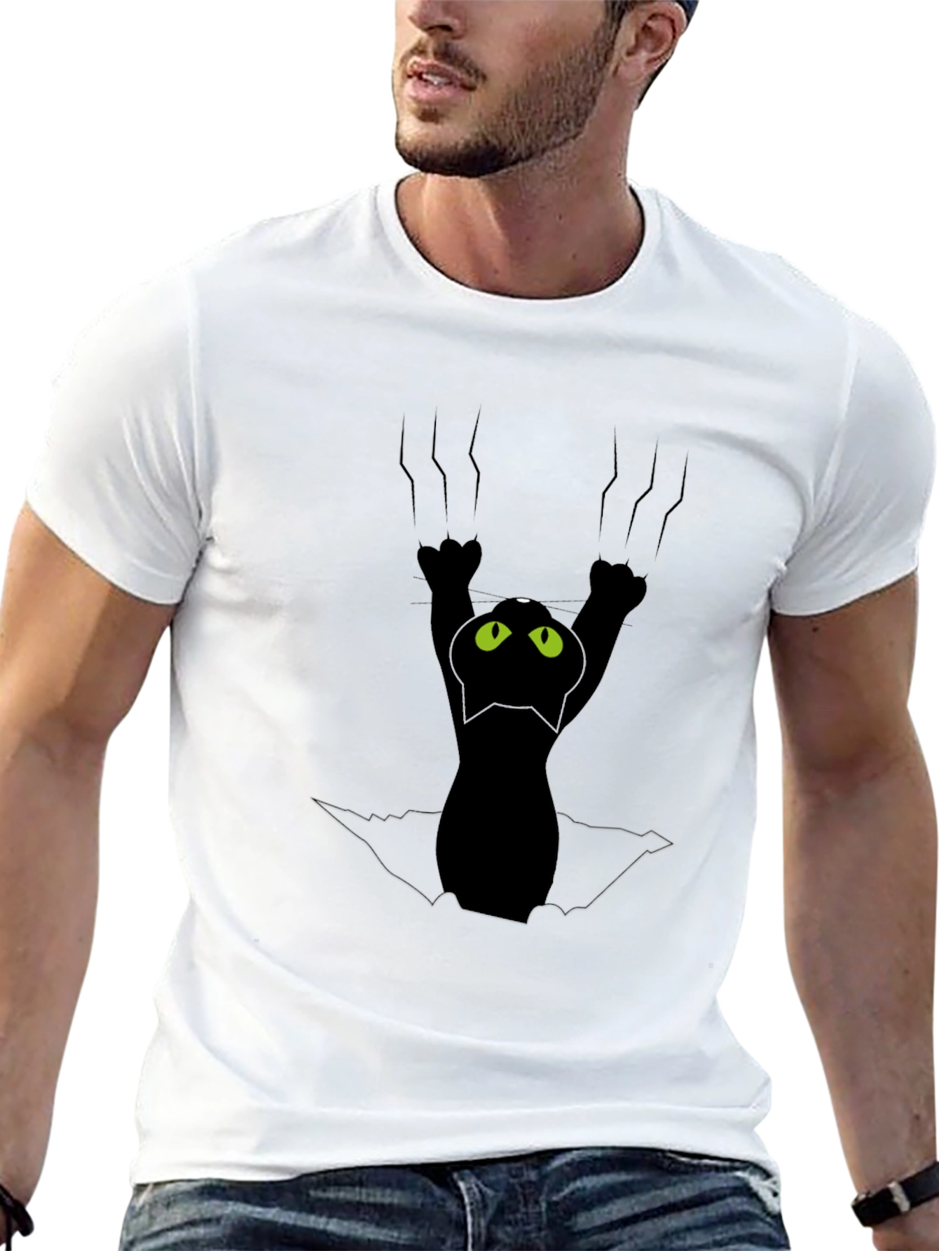 Black Cat Scratch T-Shirt