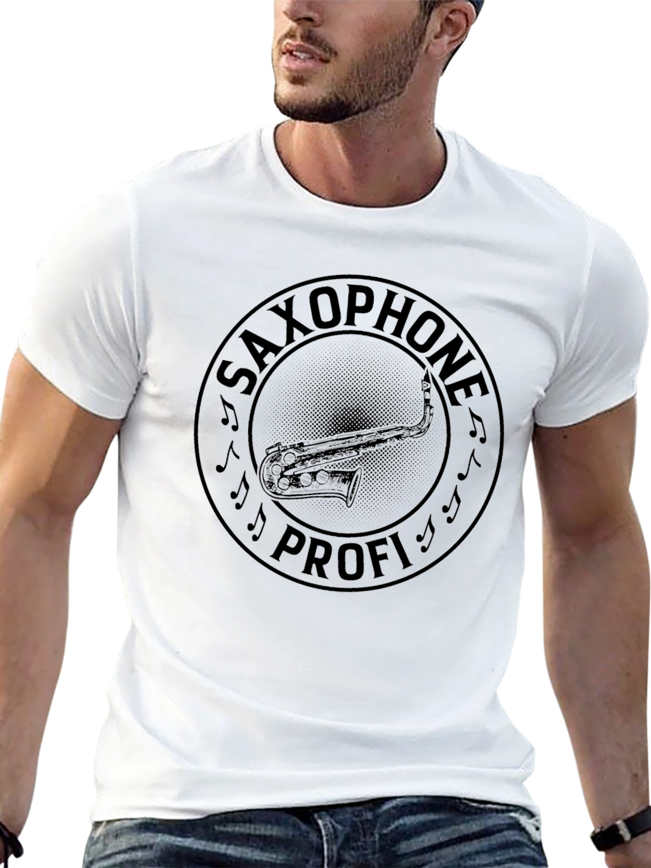 Saxophone Profi Black Graphic T-Shirt