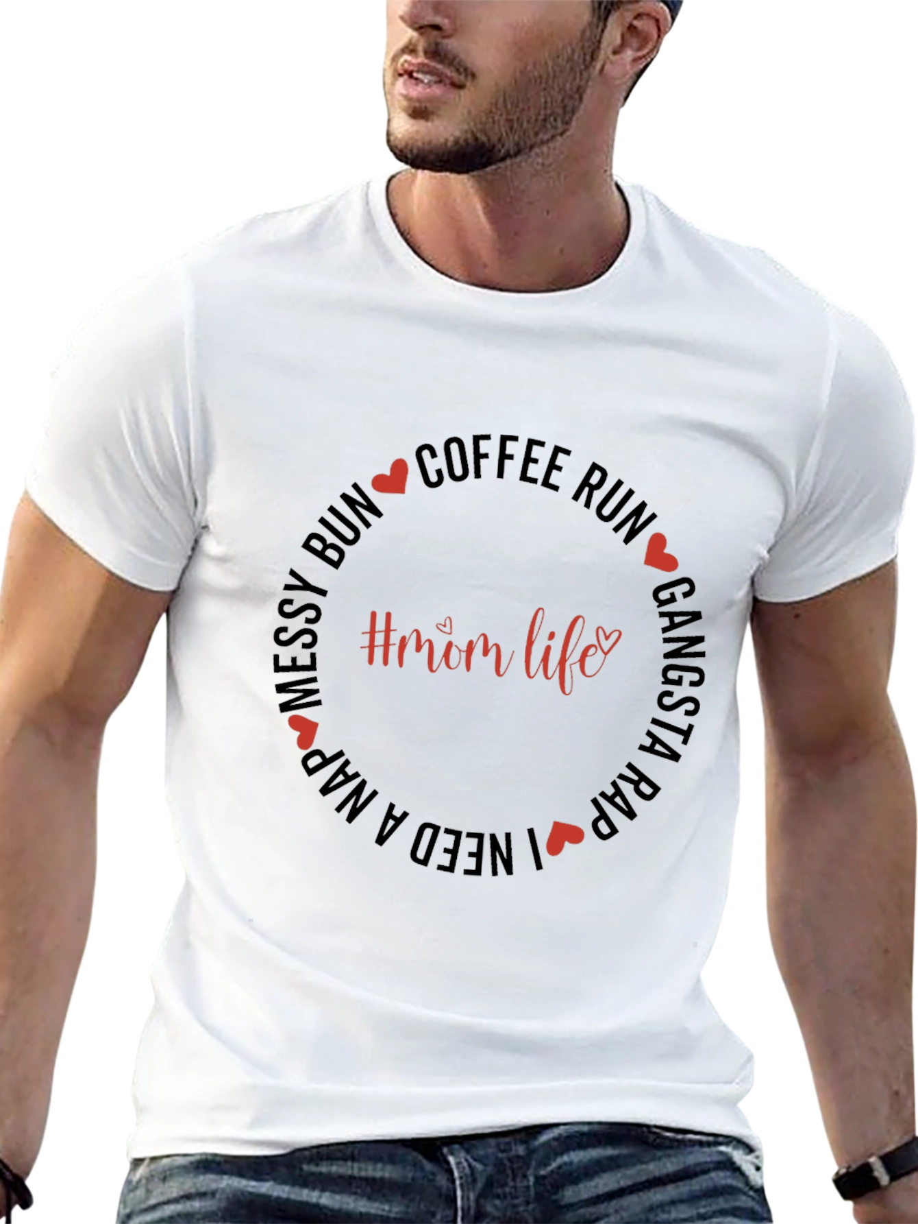 Mom Life Graphic Tee - Coffee Run Messy Bun