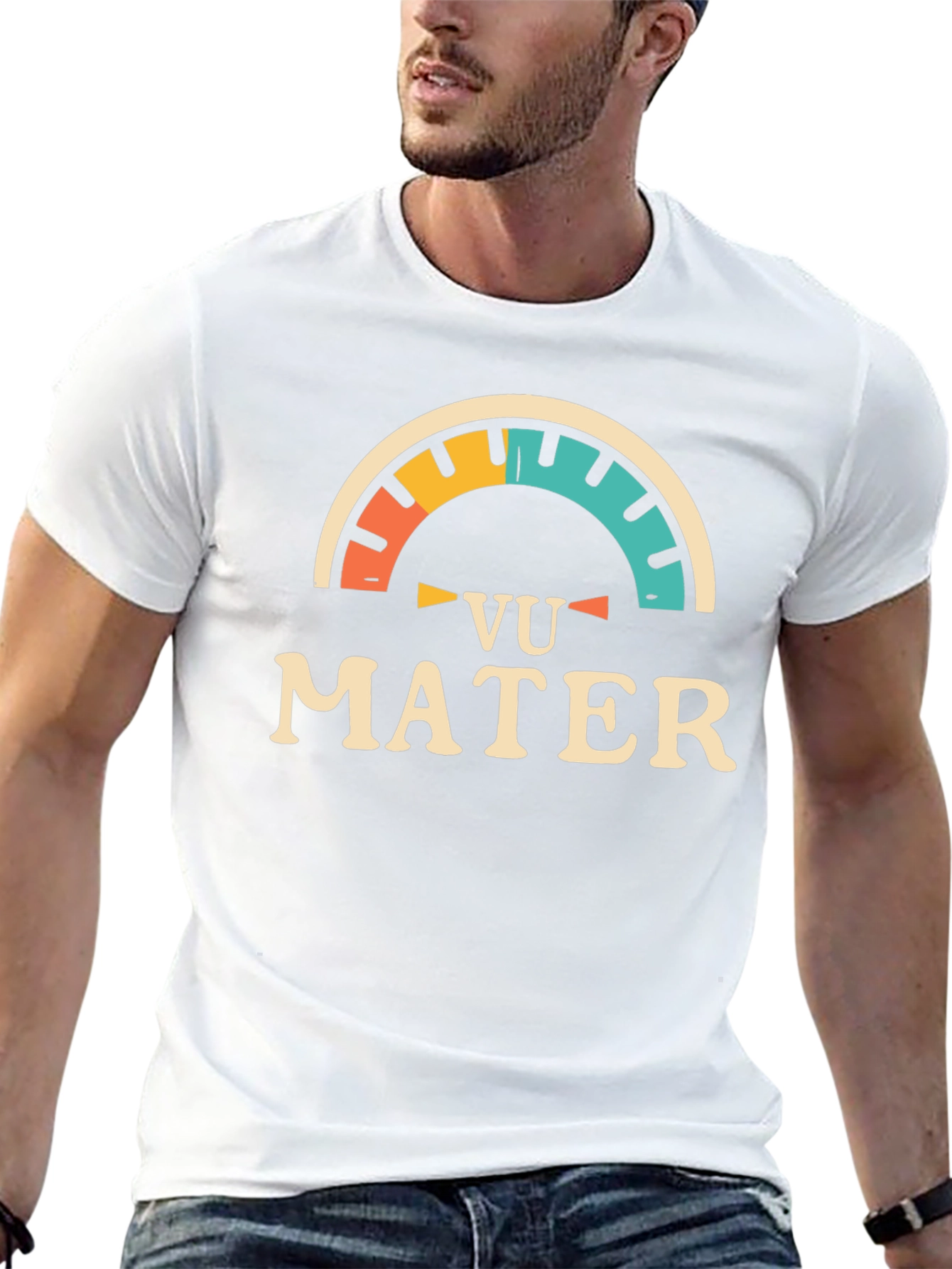 Retro Vu Mater Graphic Tee - Black Cotton Blend