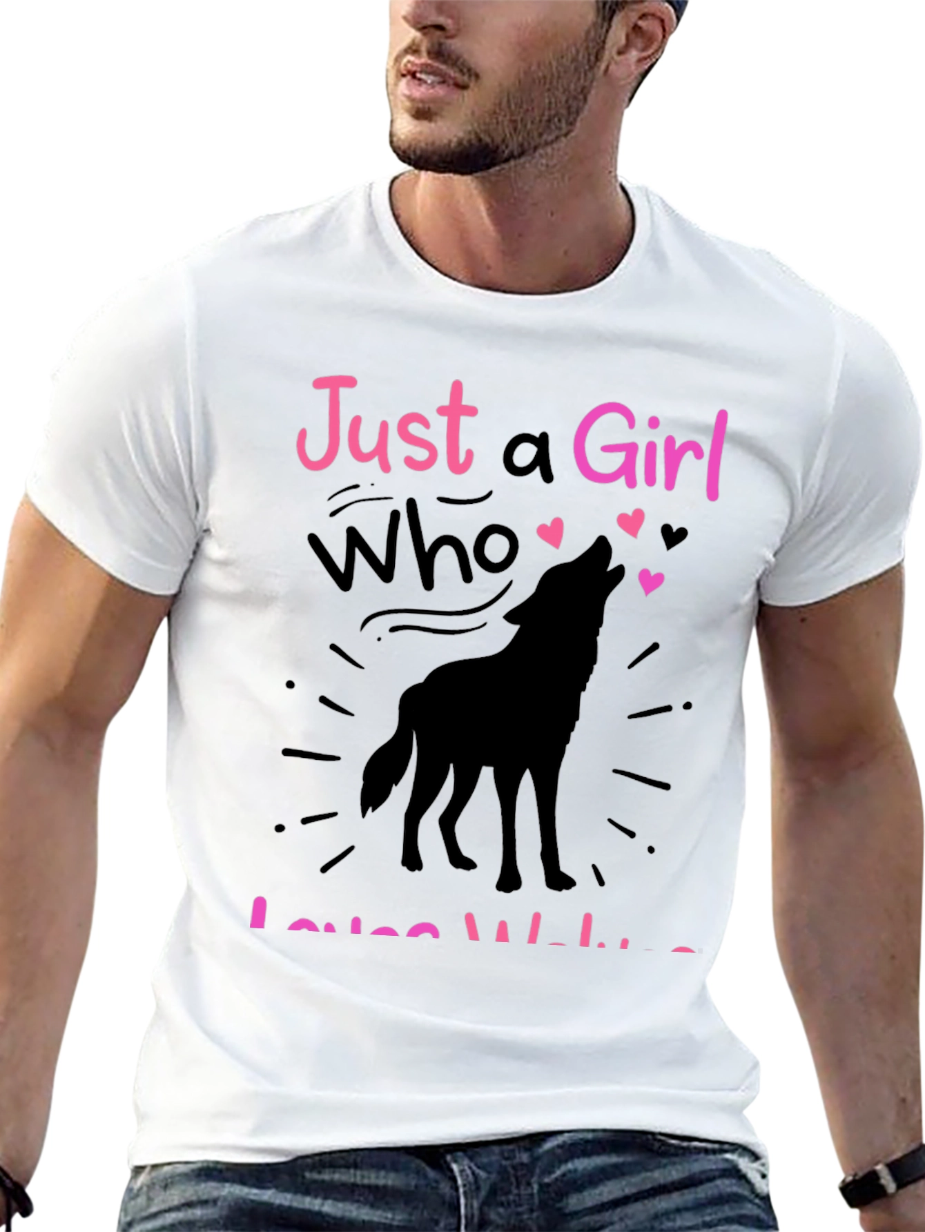 Just a Girl Who Loves Wolves Graphic T-Shirt