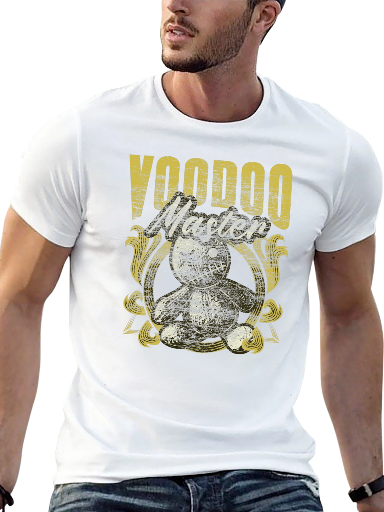 Voodoo Master Graphic Tee - Black Cotton T-Shirt