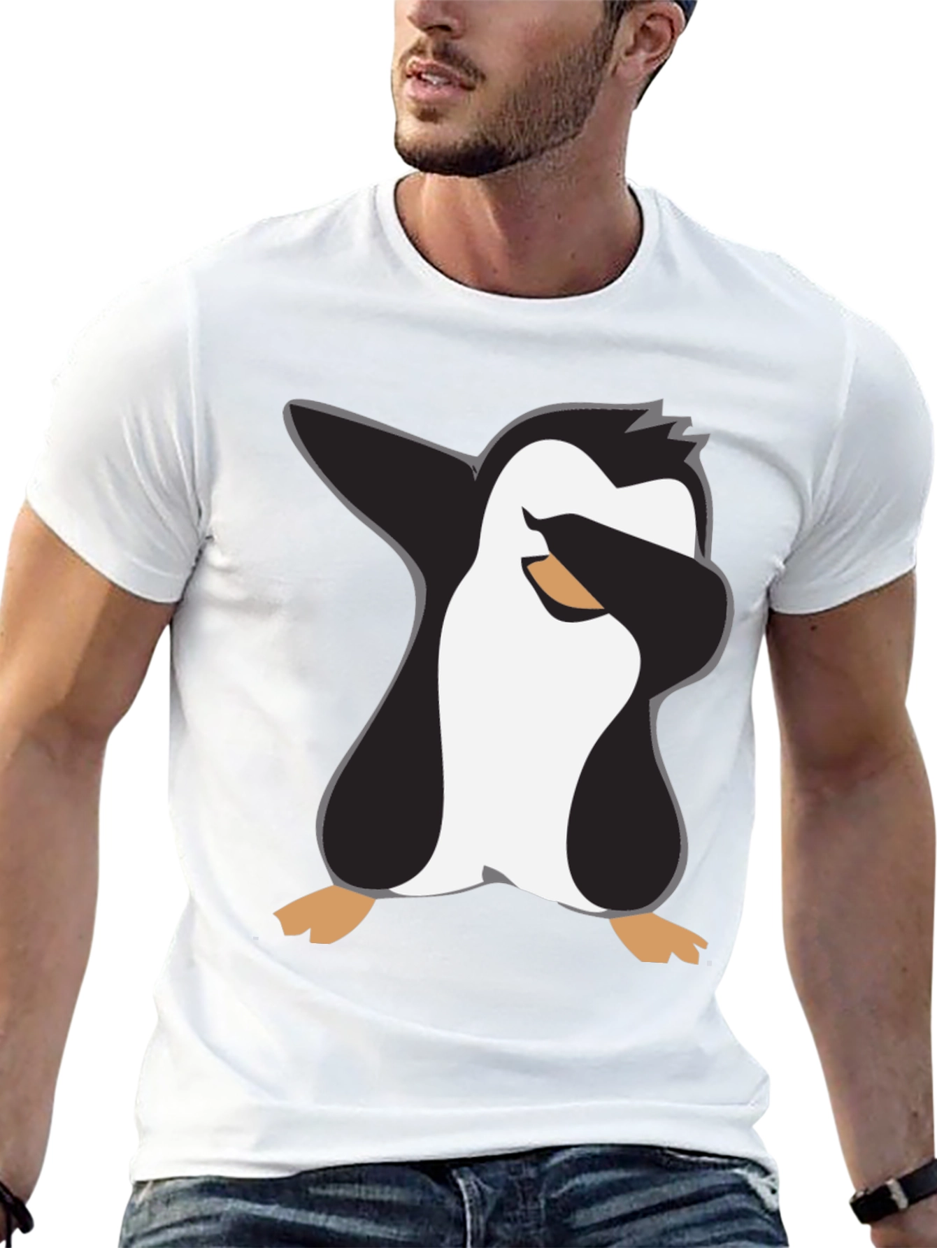 Dabbing Penguin Graphic Tee - Black Crewneck