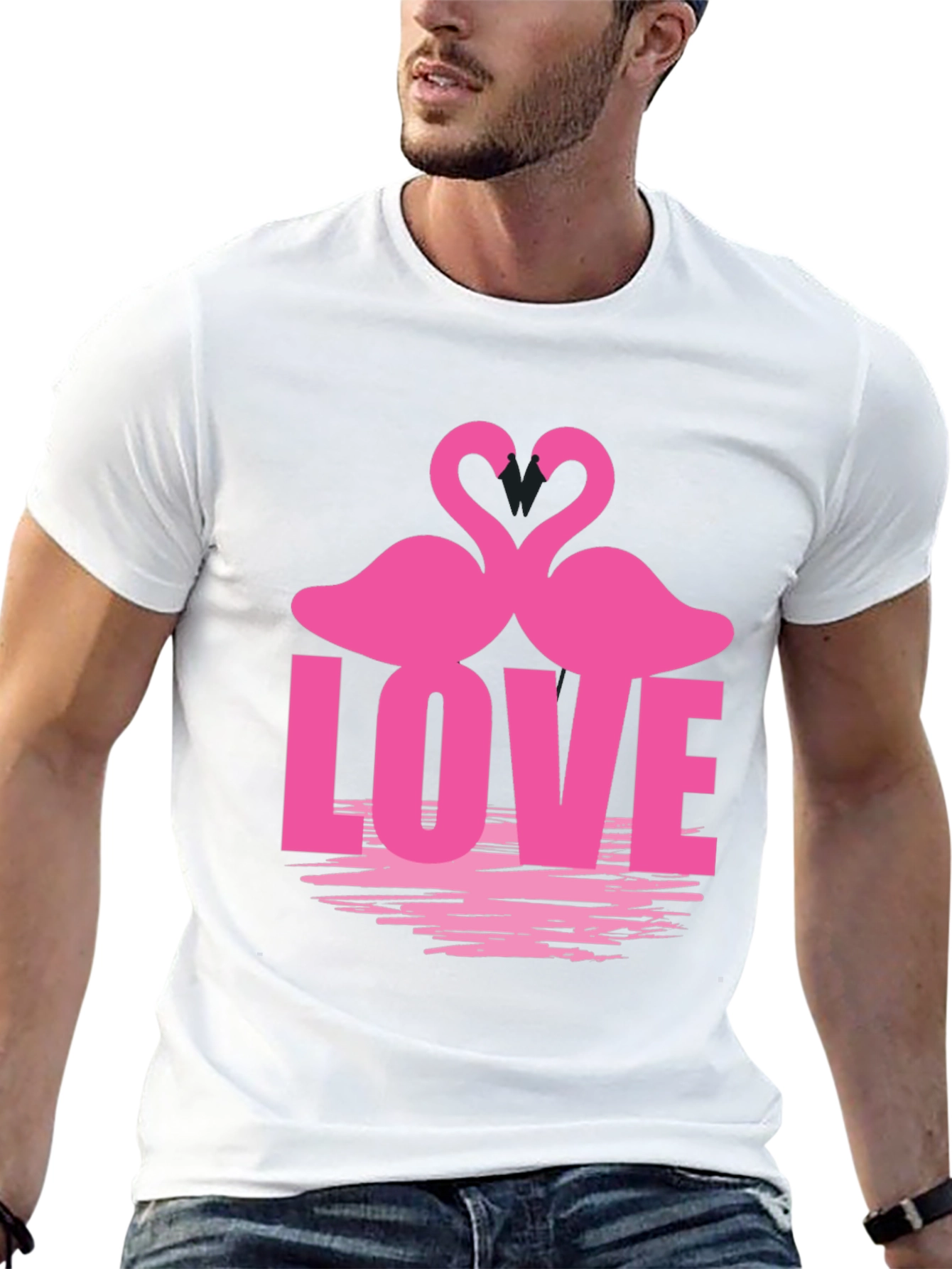 Flamingo Love Graphic Tee - Romantic Casual Top