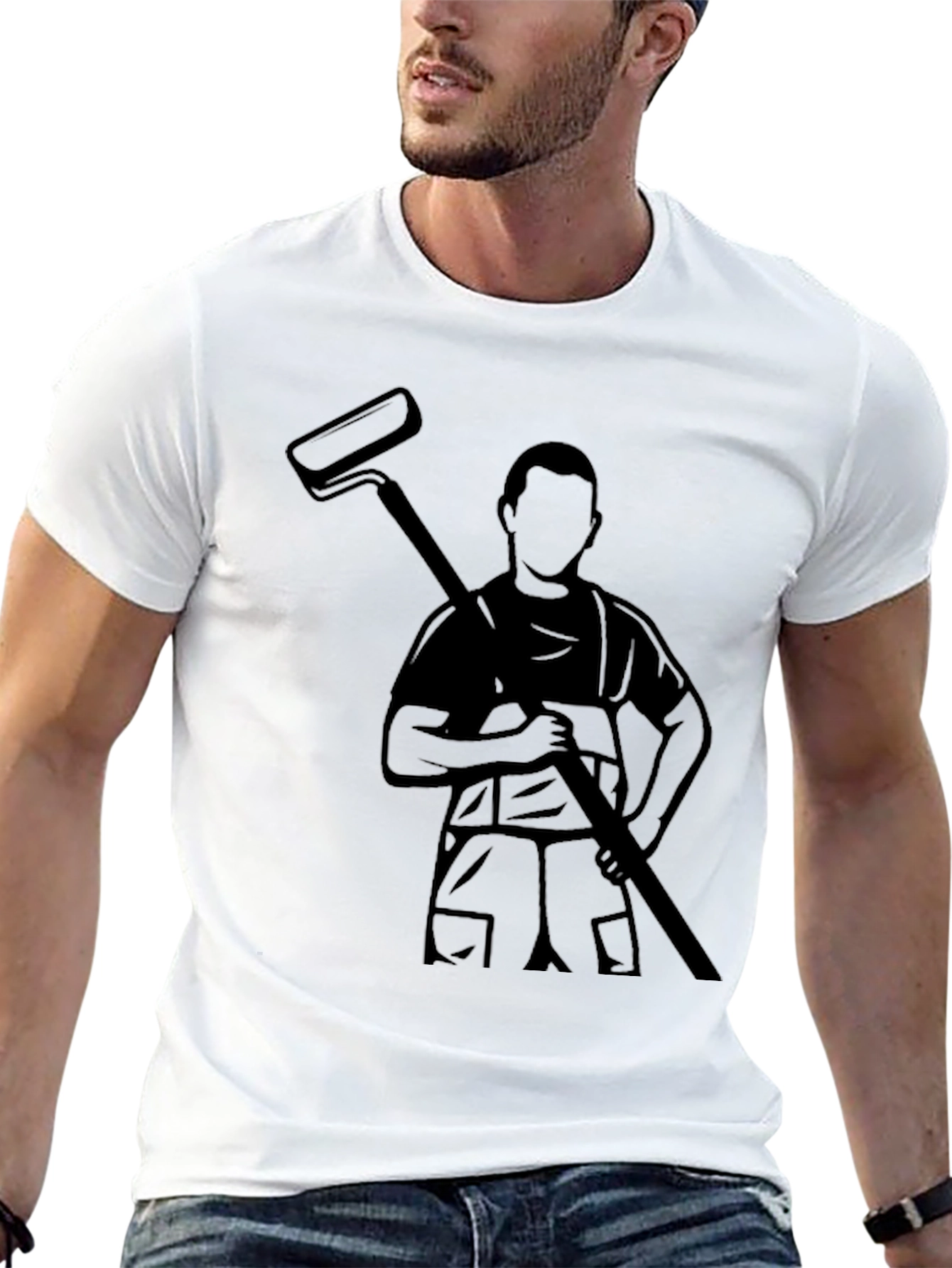 Painter Graphic T-Shirt - Black Crew Neck Tee