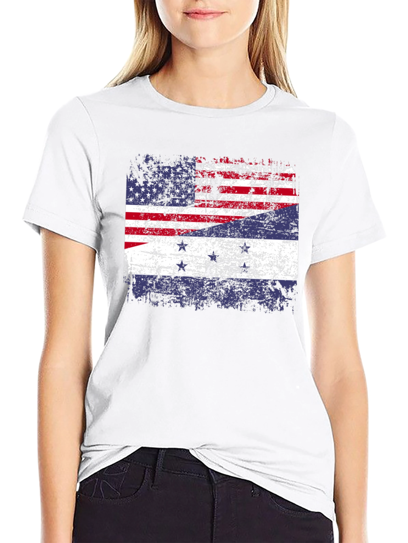 Distressed American-Dutch Flag T-Shirt