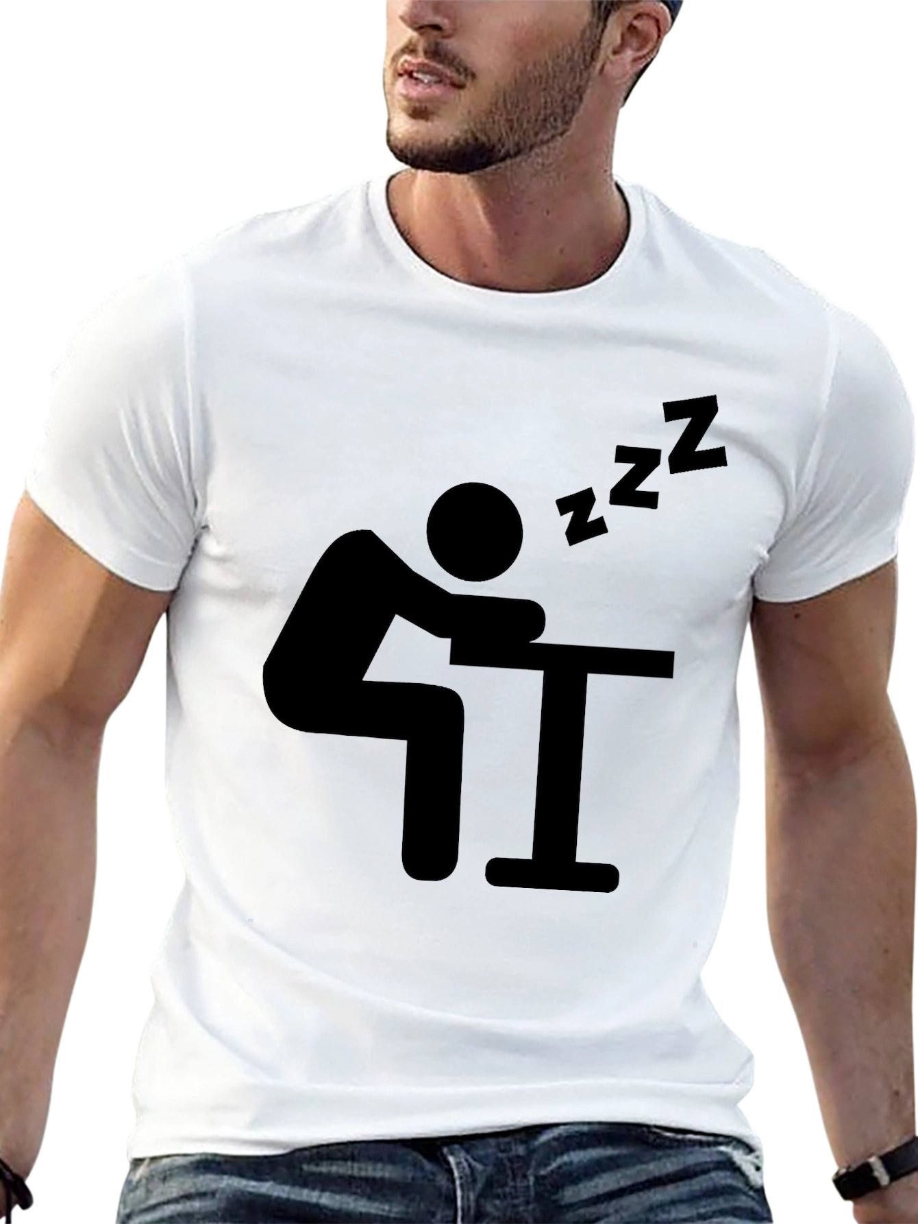 Funny Sleepy Black Graphic T-Shirt