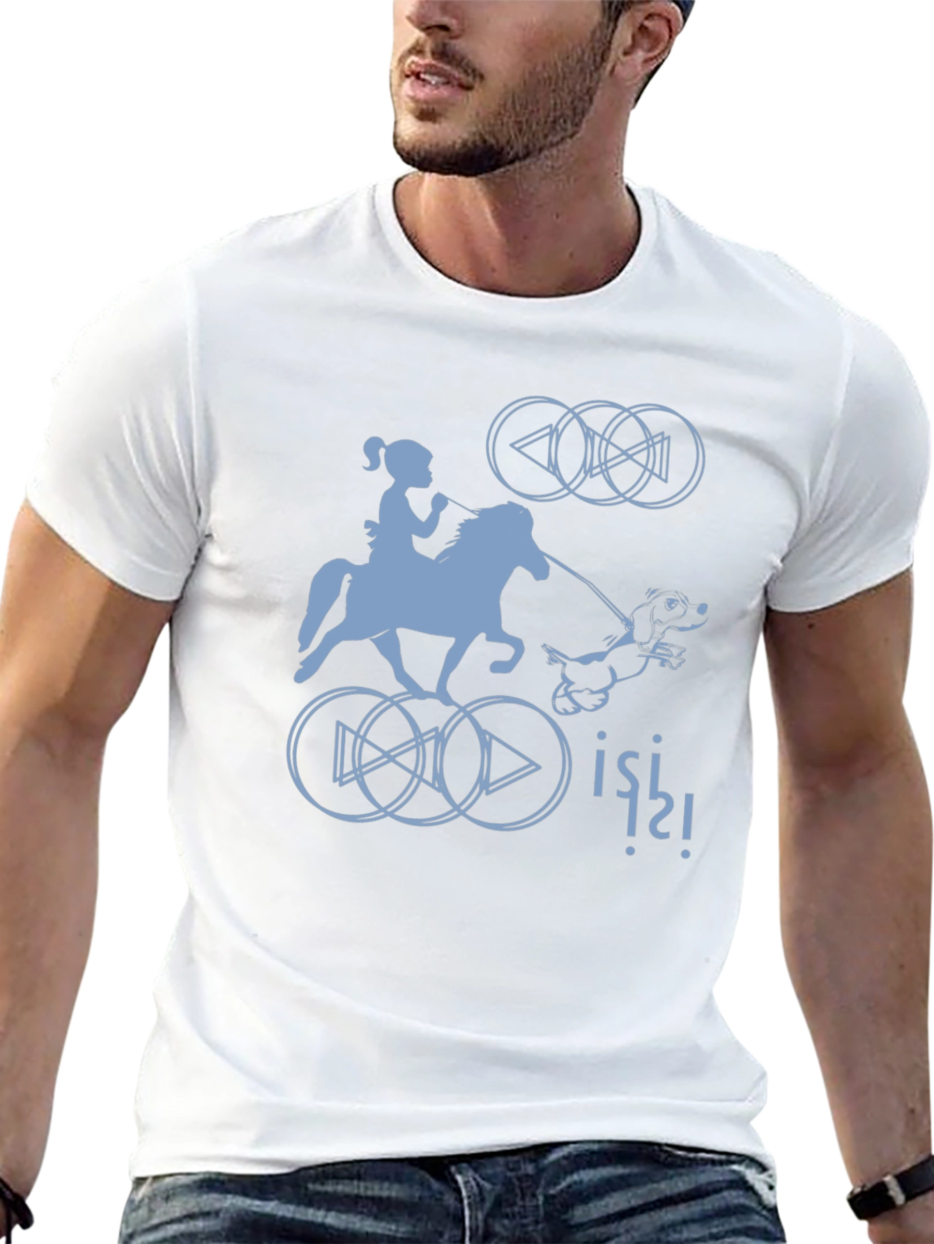 Quirky Graphic Tee - Horse Rider Design