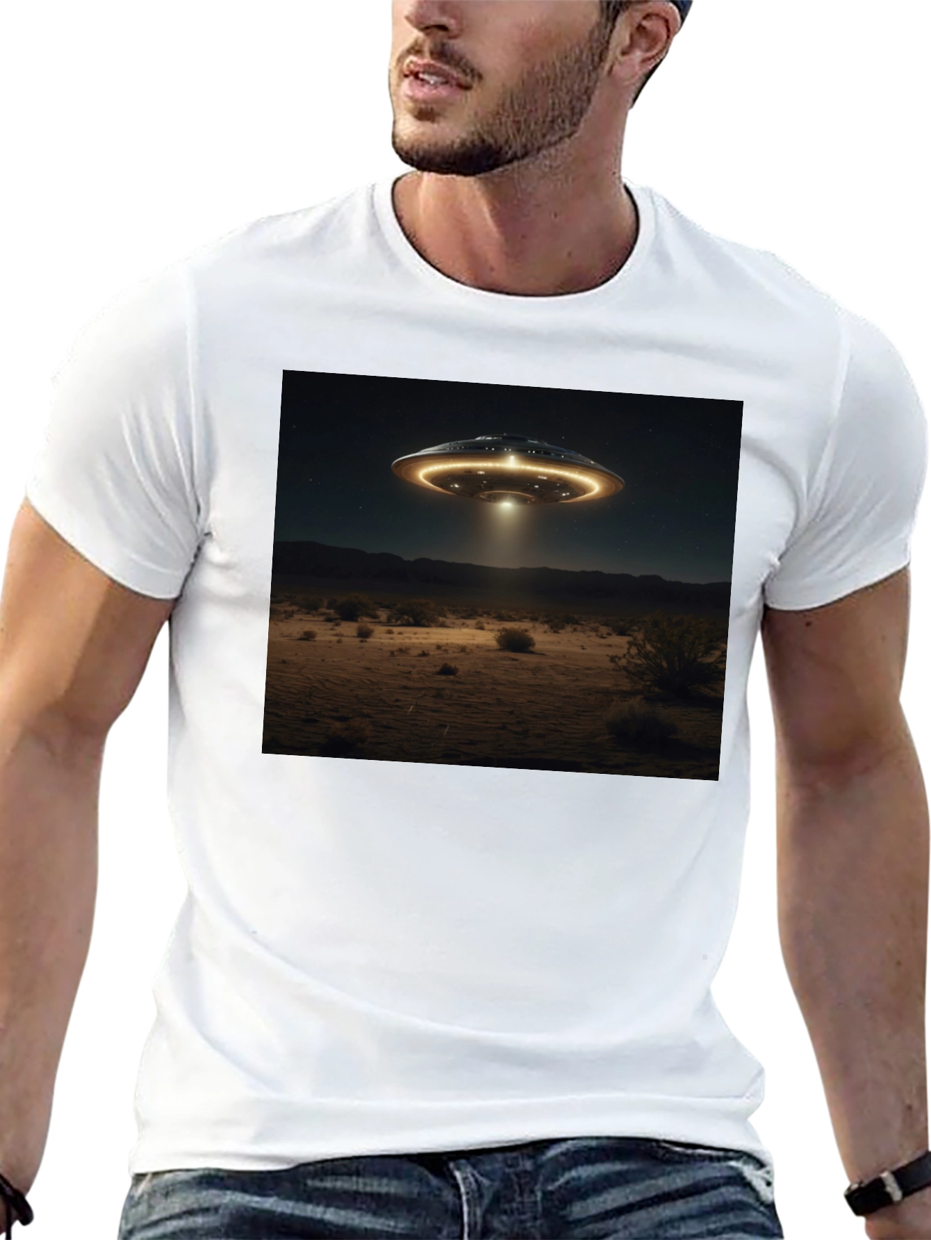 UFO Abduction Graphic Tee - Black