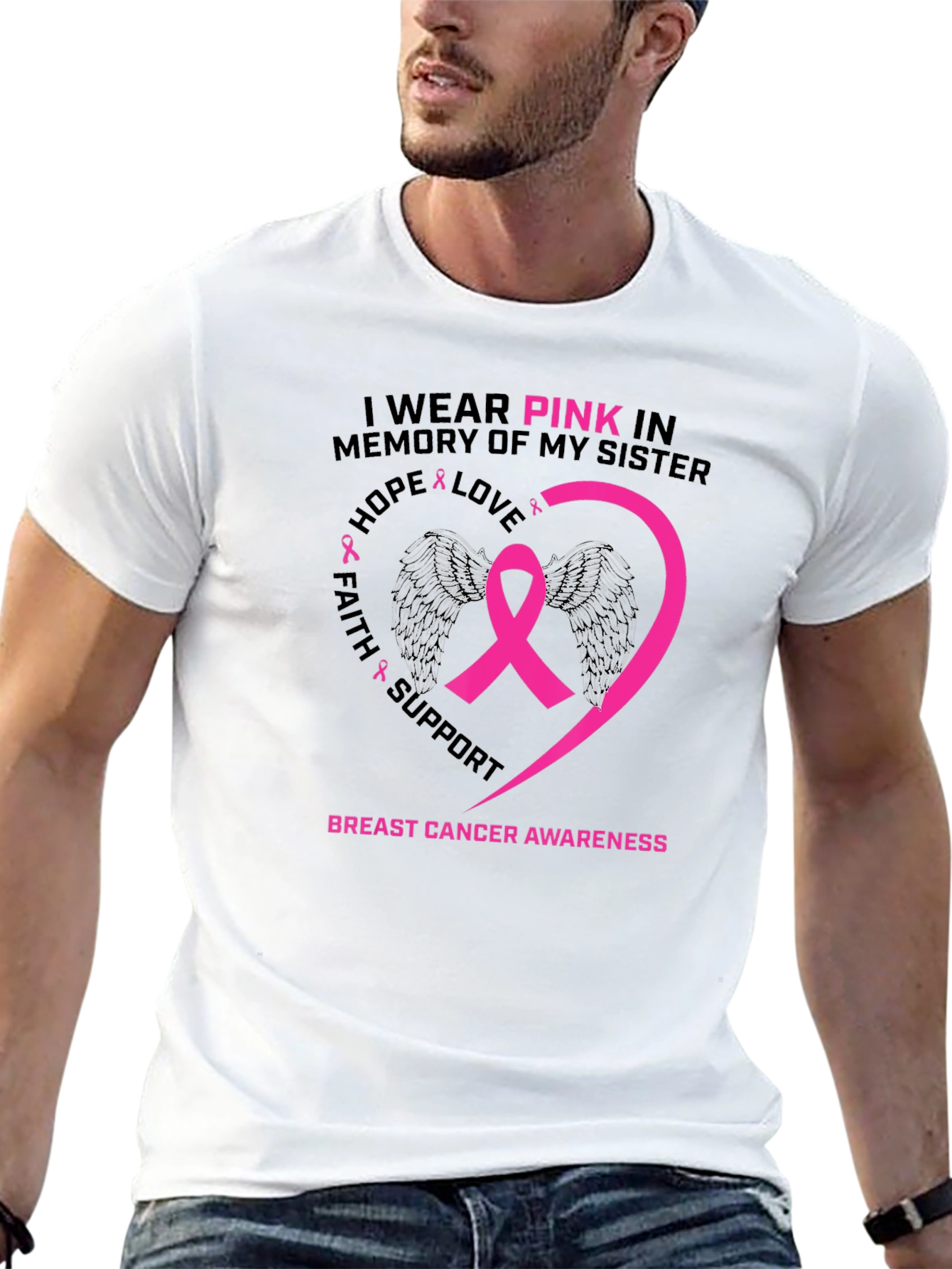 Pink Ribbon Breast Cancer Awareness T-Shirt